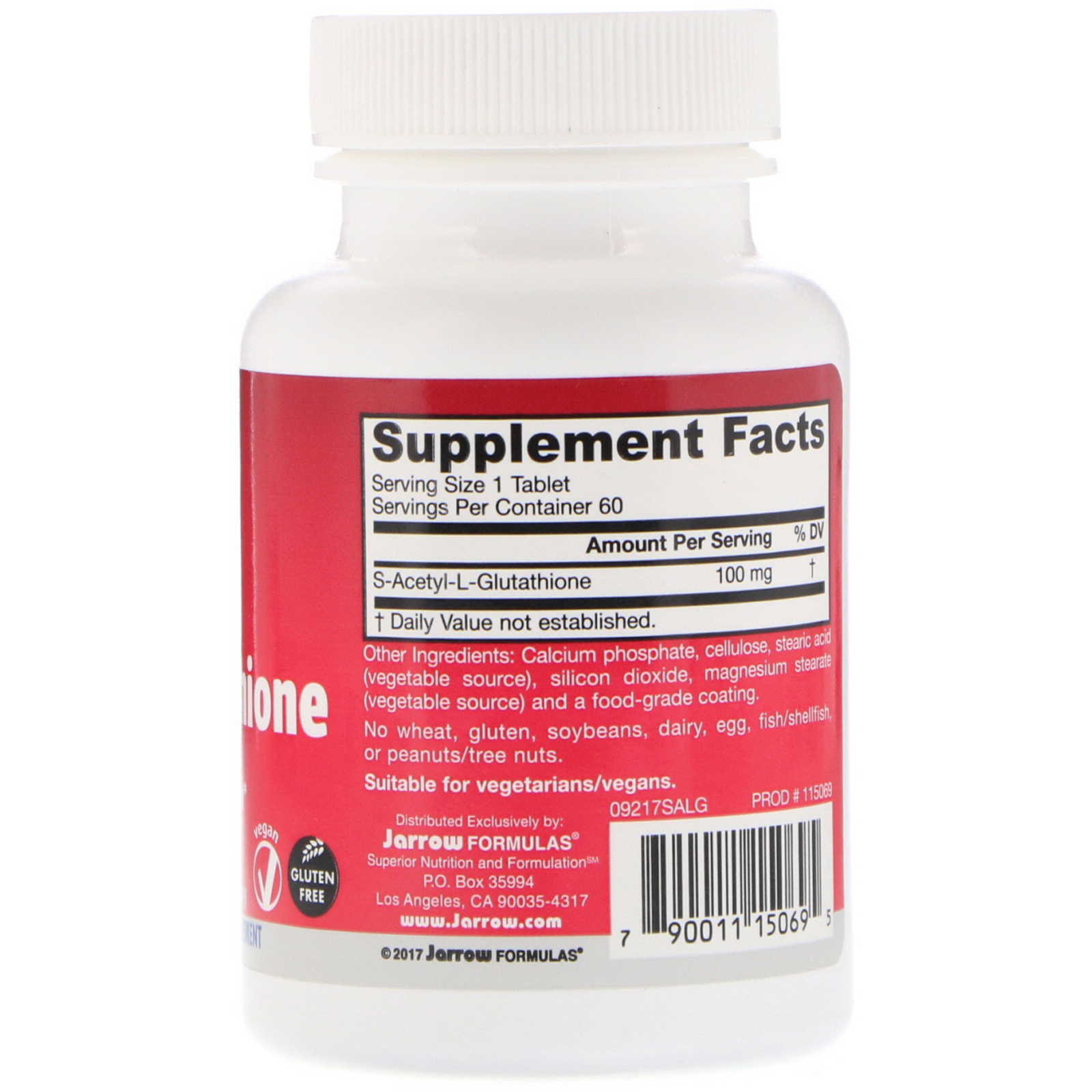 Jarrow Formulas, S-Acetil L-Glutationa, 100 mg, 60 Comprimidos - Imagem 2