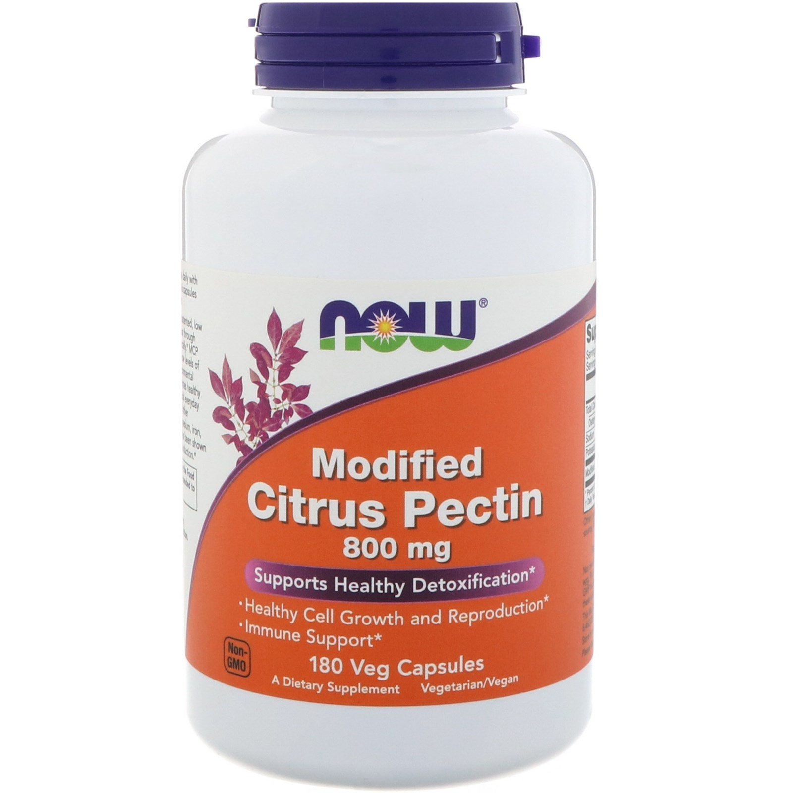 Now Foods, Pectina Cítrica Modificada, 800 mg, 180 Cápsulas Vegetais