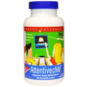 Source Naturals, Attentive Child, Agridoce, 60 Wafers Mastigáveis