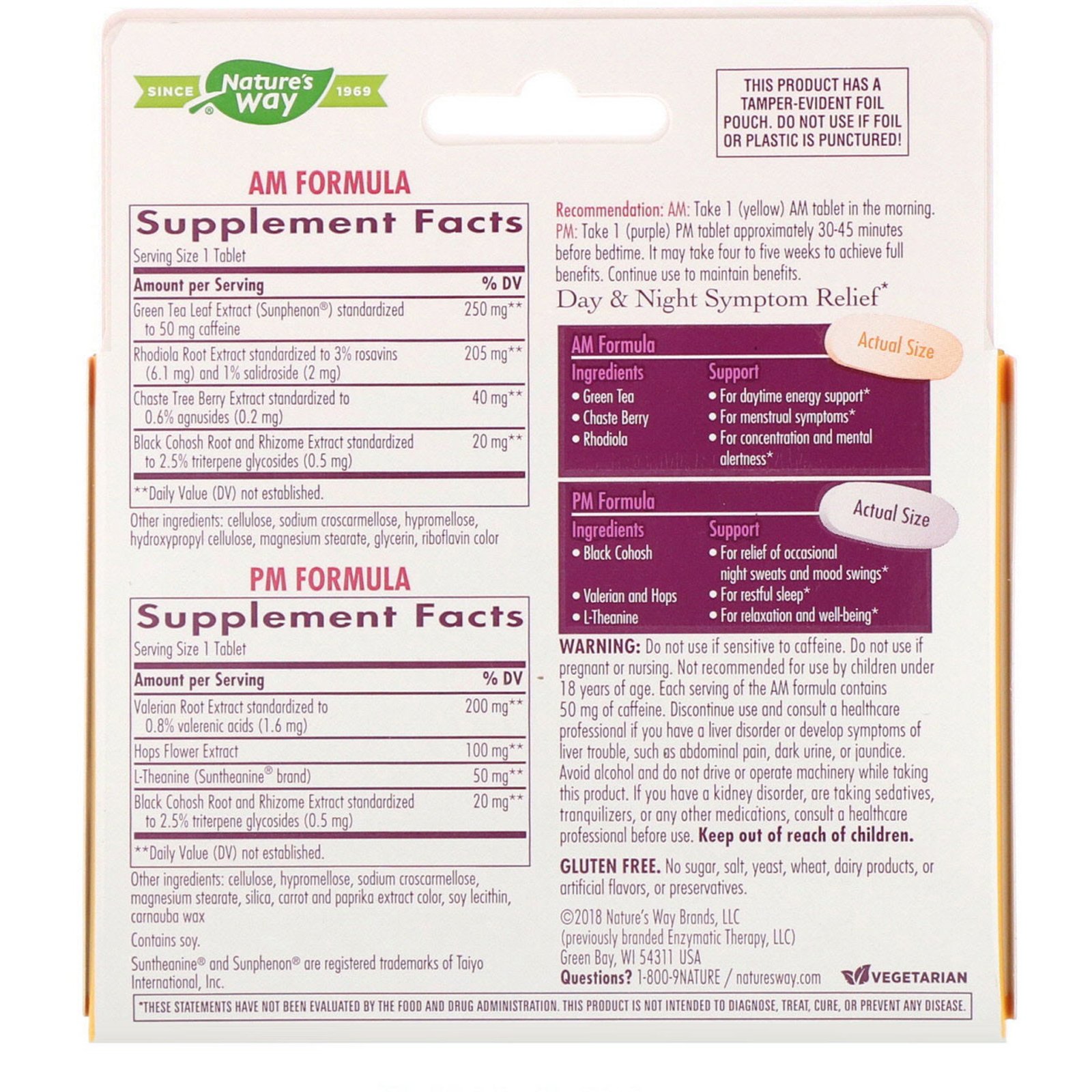 Nature's Way, Fórmula PeriMenopausa, Manhã/Noite, 60 tabletes - Imagem 2
