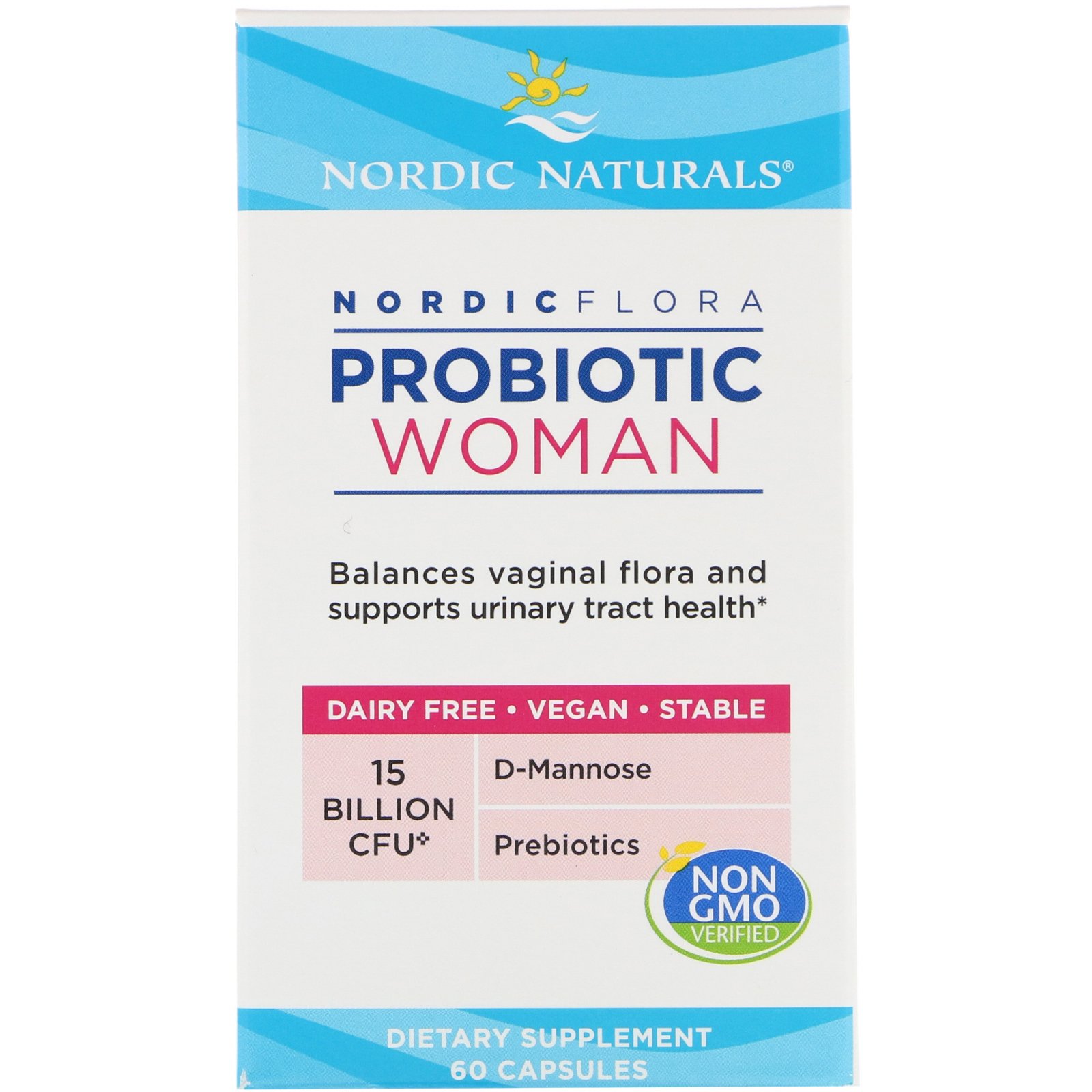 Nordic Naturals, Nordic Flora Probiotic, Woman, 15 Billion CFU, 60 Capsules
