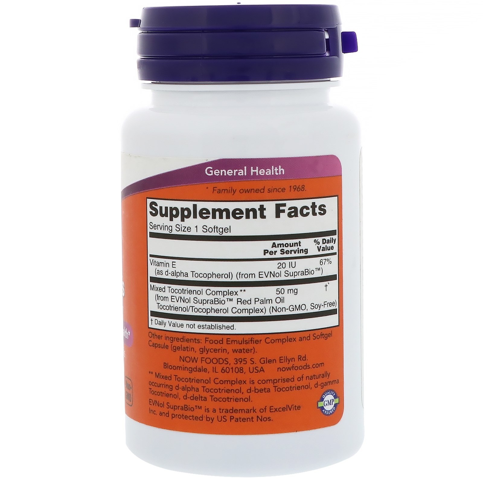 Now Foods, Tocotrienóis de Palma Vermelha, 50 mg, 60 Cápsulas Gelatinosas - Imagem 2