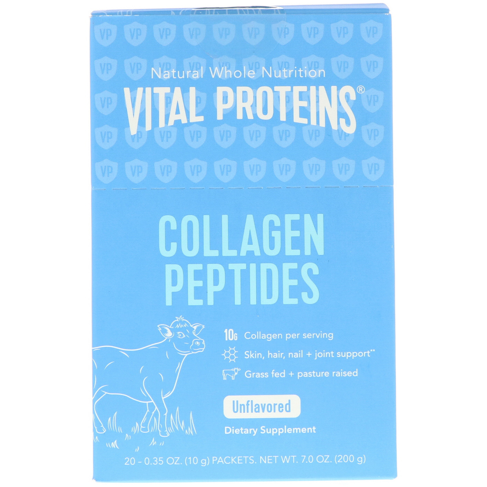 Vital Proteins, Peptídeos de Colágeno, Sem Sabor, 20 Pacotes, 10 g (0,35 oz) Cada