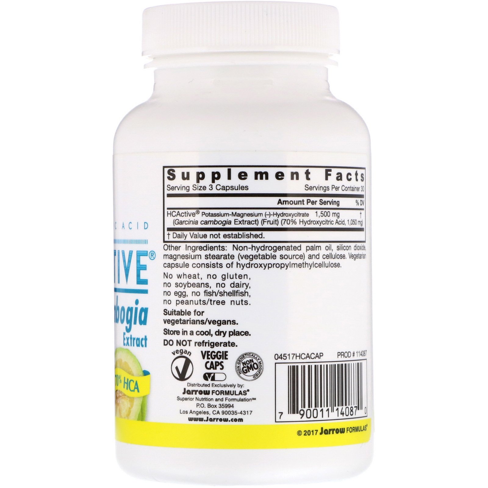 Jarrow Formulas, Extrato de Garcinia Cambogia HCAtivo, 90 Cápsulas Vegetarianas - Imagem 2