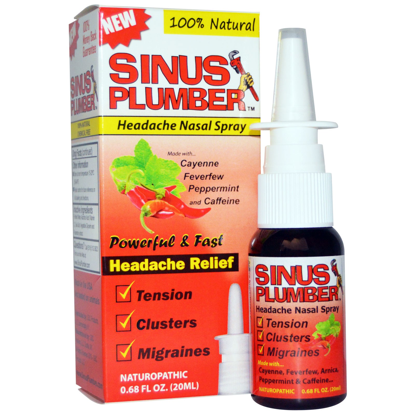 Greensations, Alívio Para o Sinus, Spray Nasal Para Dor de Cabeça, 0,68 fl oz (20 ml)