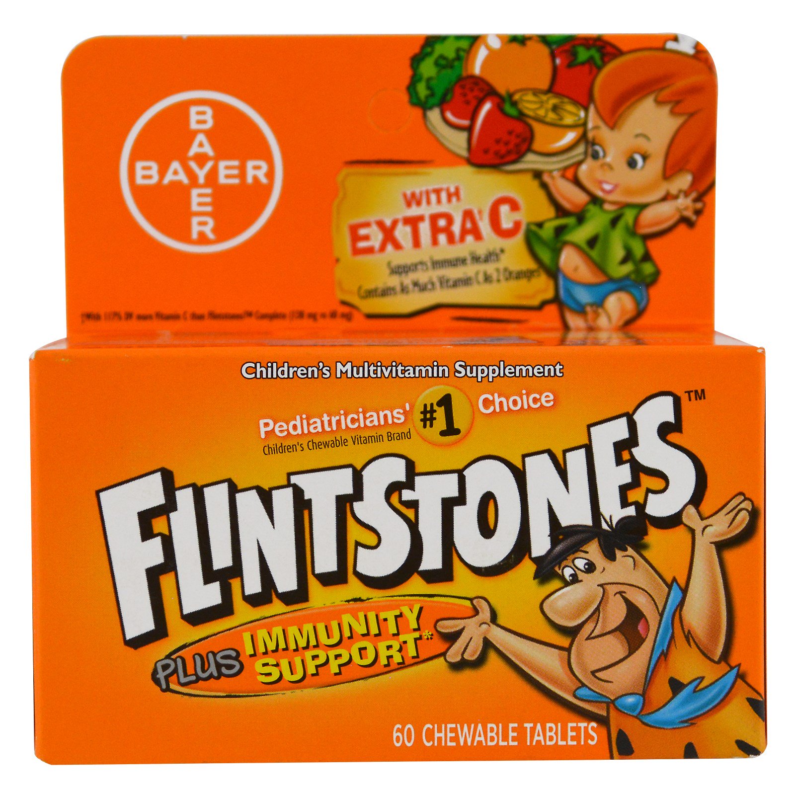 Flintstones, Suplemento Multivitamínico para Crianças, Sabor Frutas, 60 Comprimidos Mastigáveis de Sabor Suave