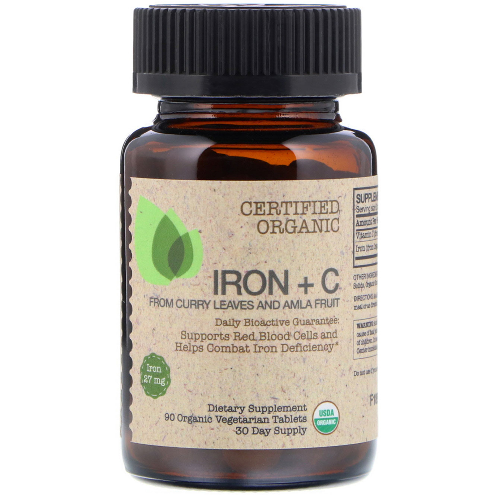 FutureBiotics, Ferro Orgânico Certificado + C, 90 Cápsulas Orgânicas Vegetais - Imagem 3