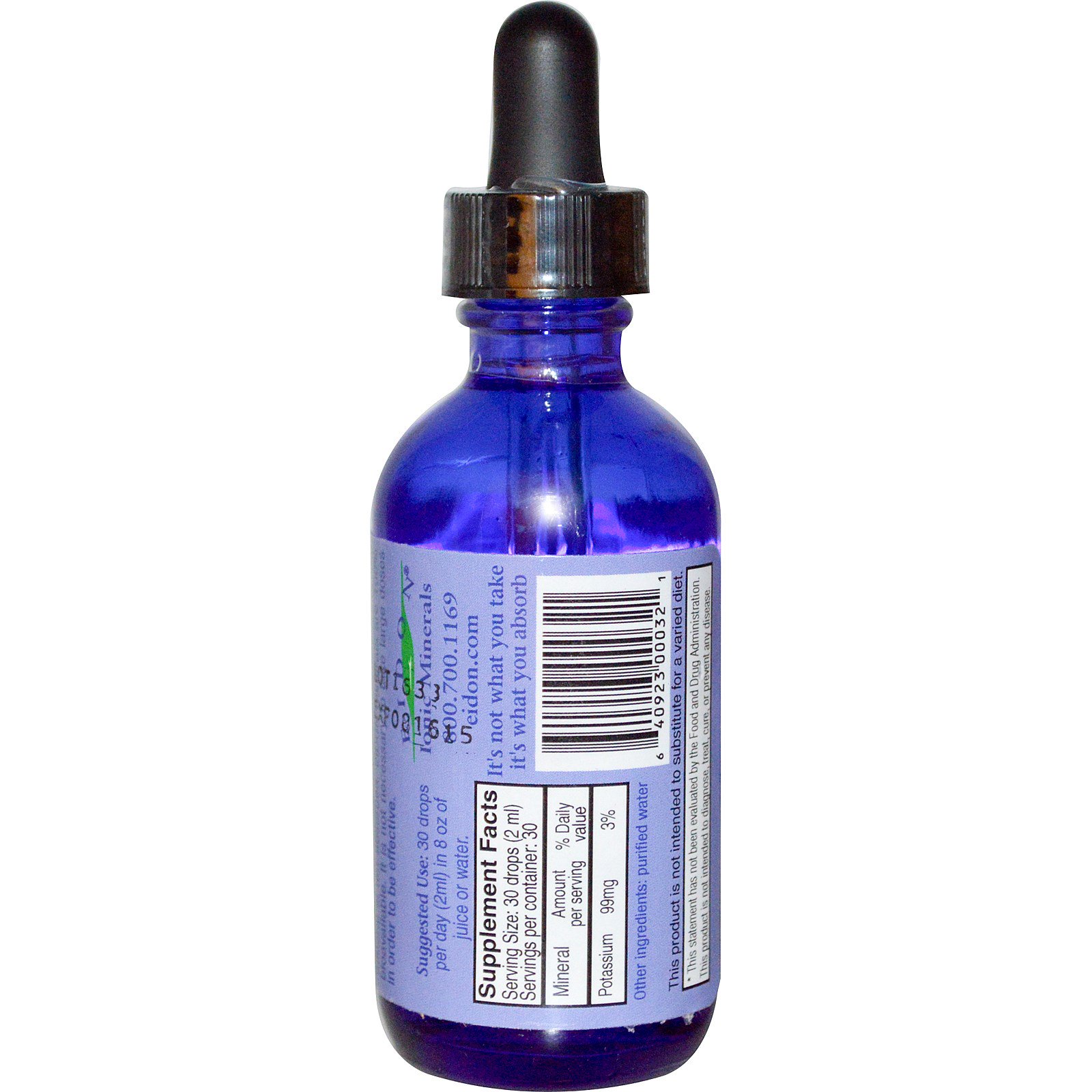 Eidon Mineral Supplements, Potássio, Concentrado Líquido, 2 oz (60 ml) - Imagem 2