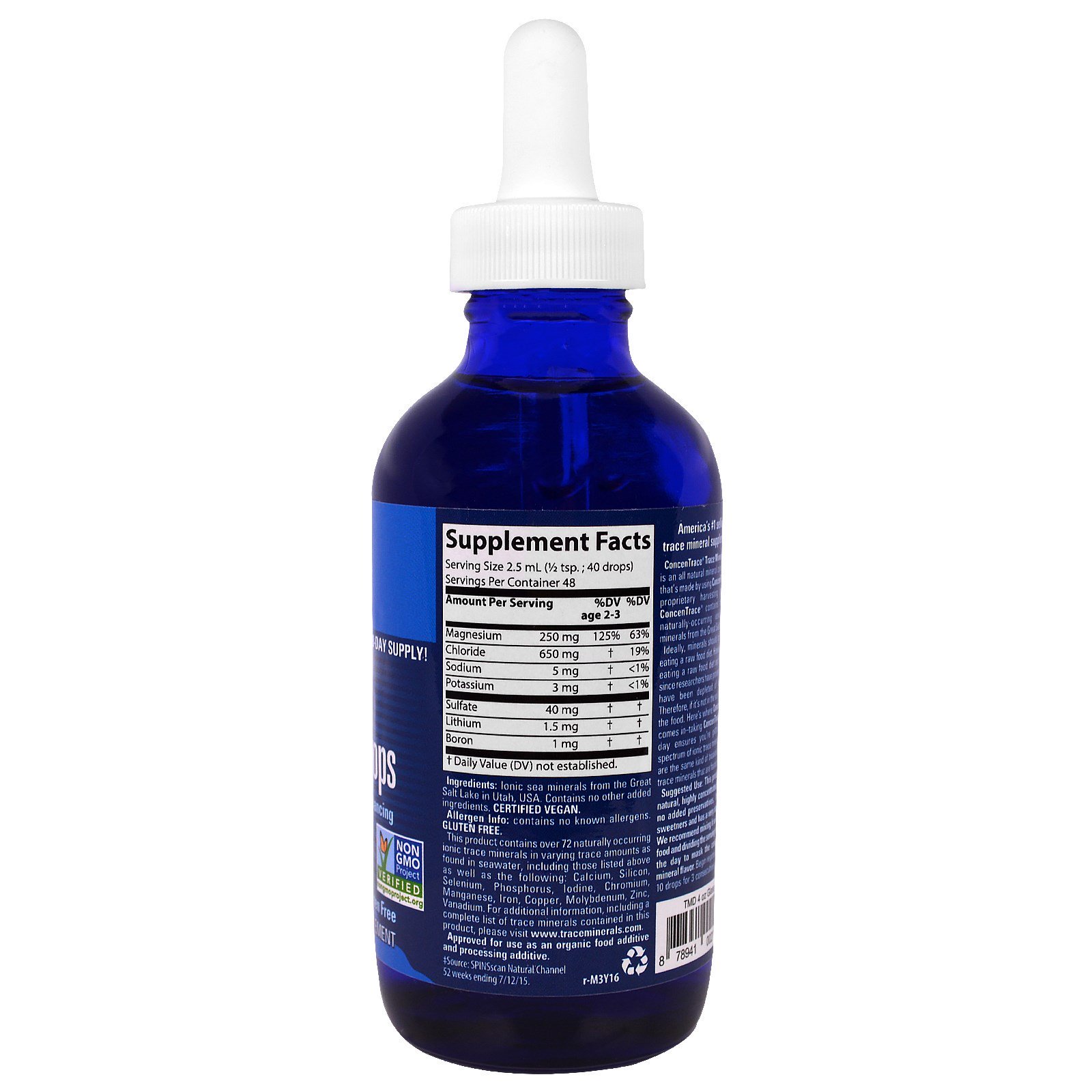 Trace Minerals Research, Gotas de Minerais Traços ConcenTrace, frasco de 4 oz (118 ml), Conta-Gotas - Imagem 2