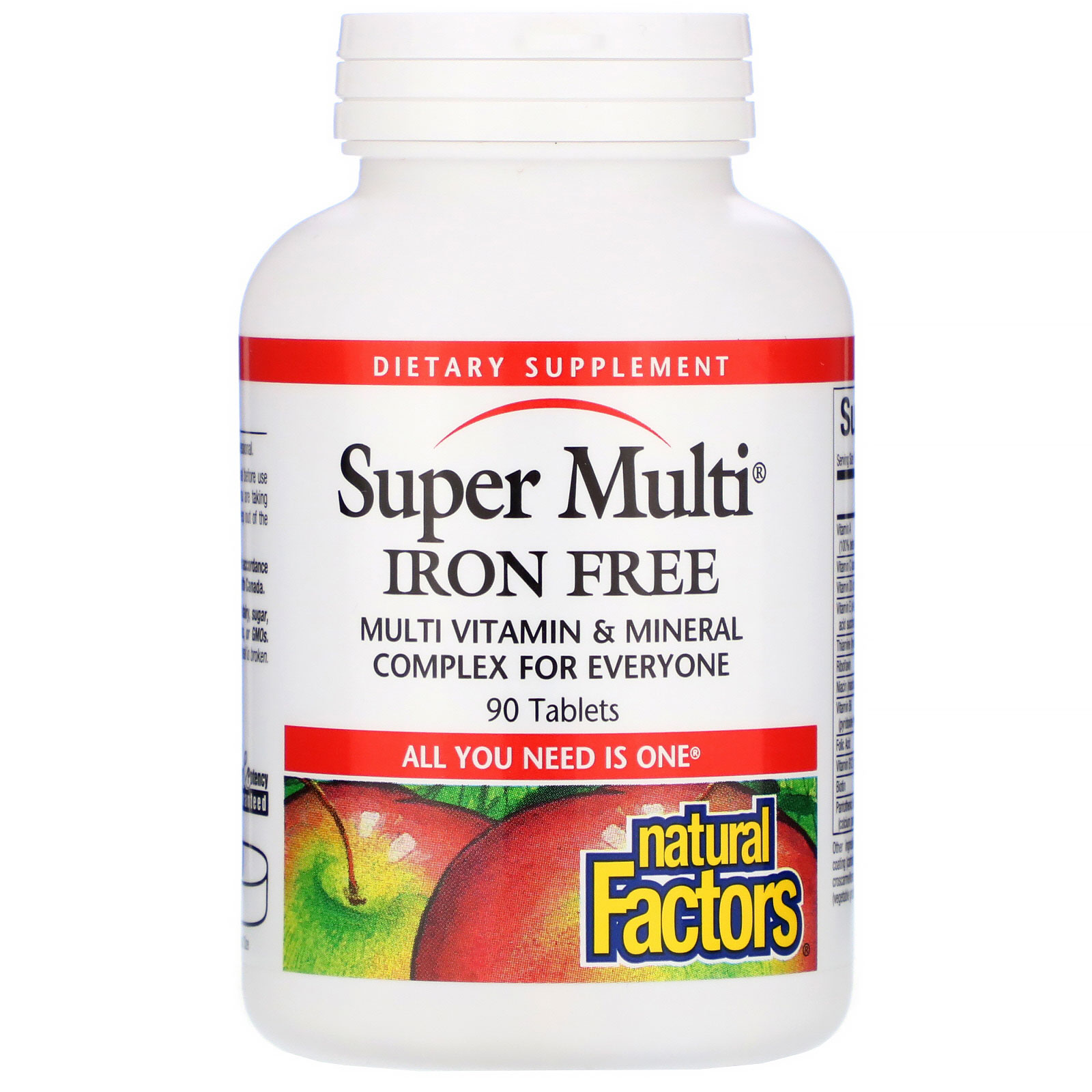 Natural Factors, Super Multi, sem ferro, 90 tabletes