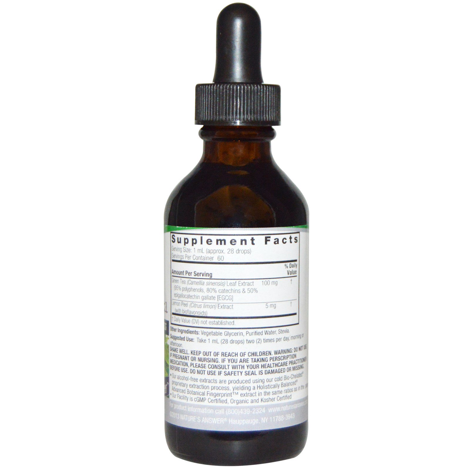 Nature's Answer, Super Chá Verde, Livre de Álcool, 2 fl oz (60 ml) - Imagem 2