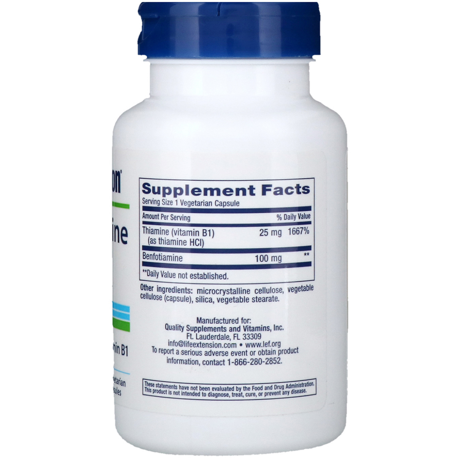 Life Extension, Benfotiamina, com Tiamina, 100 mg, 120 Cápsulas Vegetais - Imagem 2