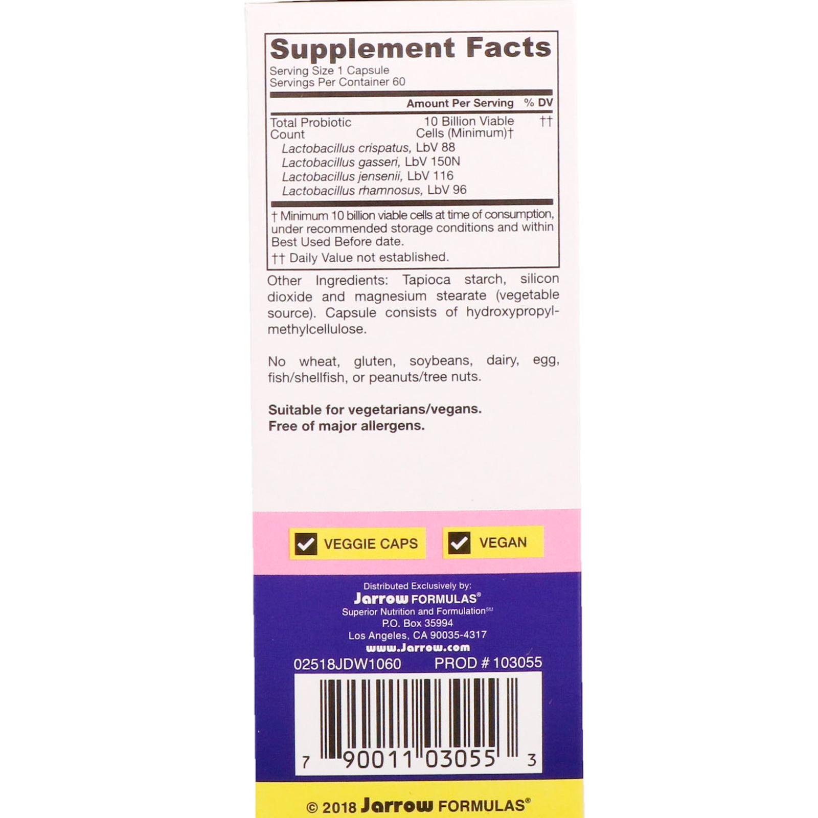 Jarrow Formulas, Jarro-Dophilus, Vaginal Probiotic, Women, 10 Billion, 60 Veggie Caps - Imagem 2