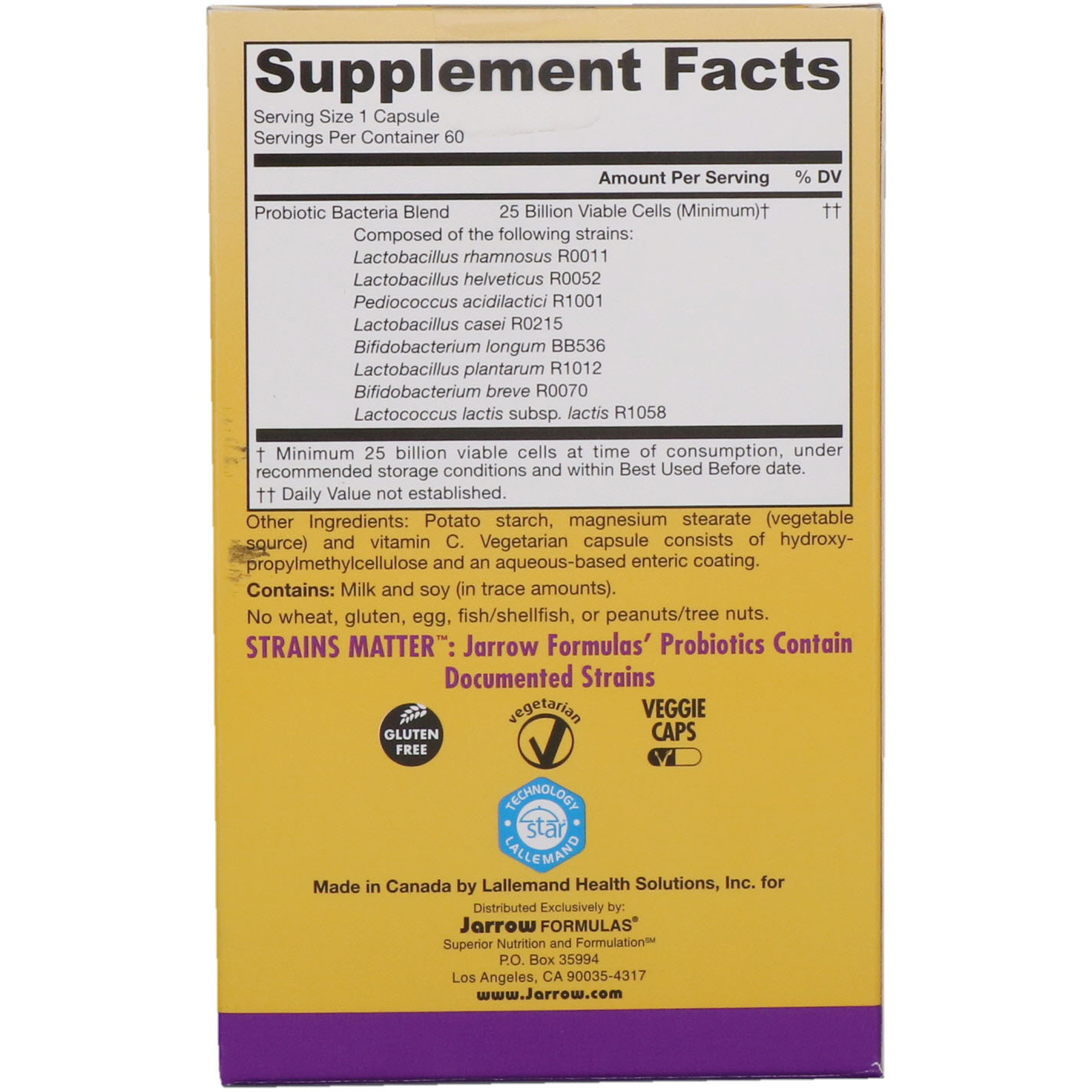 Jarrow Formulas, Jarro-Dophilus EPS, 25 Billion, 60 Veggie Caps - Imagem 2
