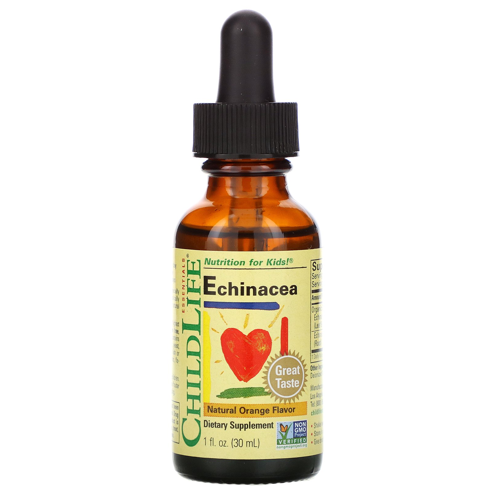 ChildLife, Essenciais, Equinácea, Sabor Natural de Laranja, 29,6 ml (1 fl oz)
