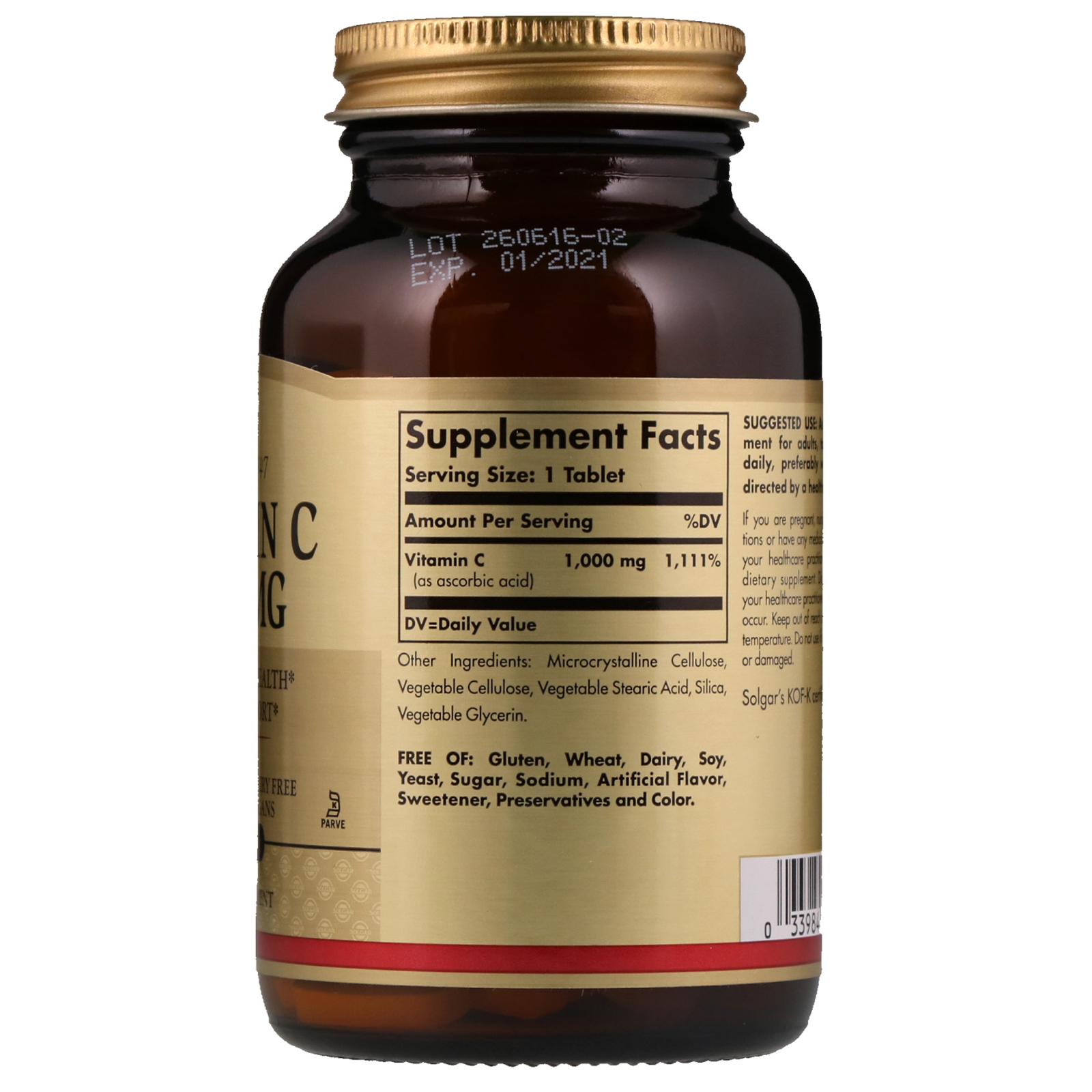 Solgar, Vitamina C, 1.000 mg, 90 Comprimidos - Imagem 2