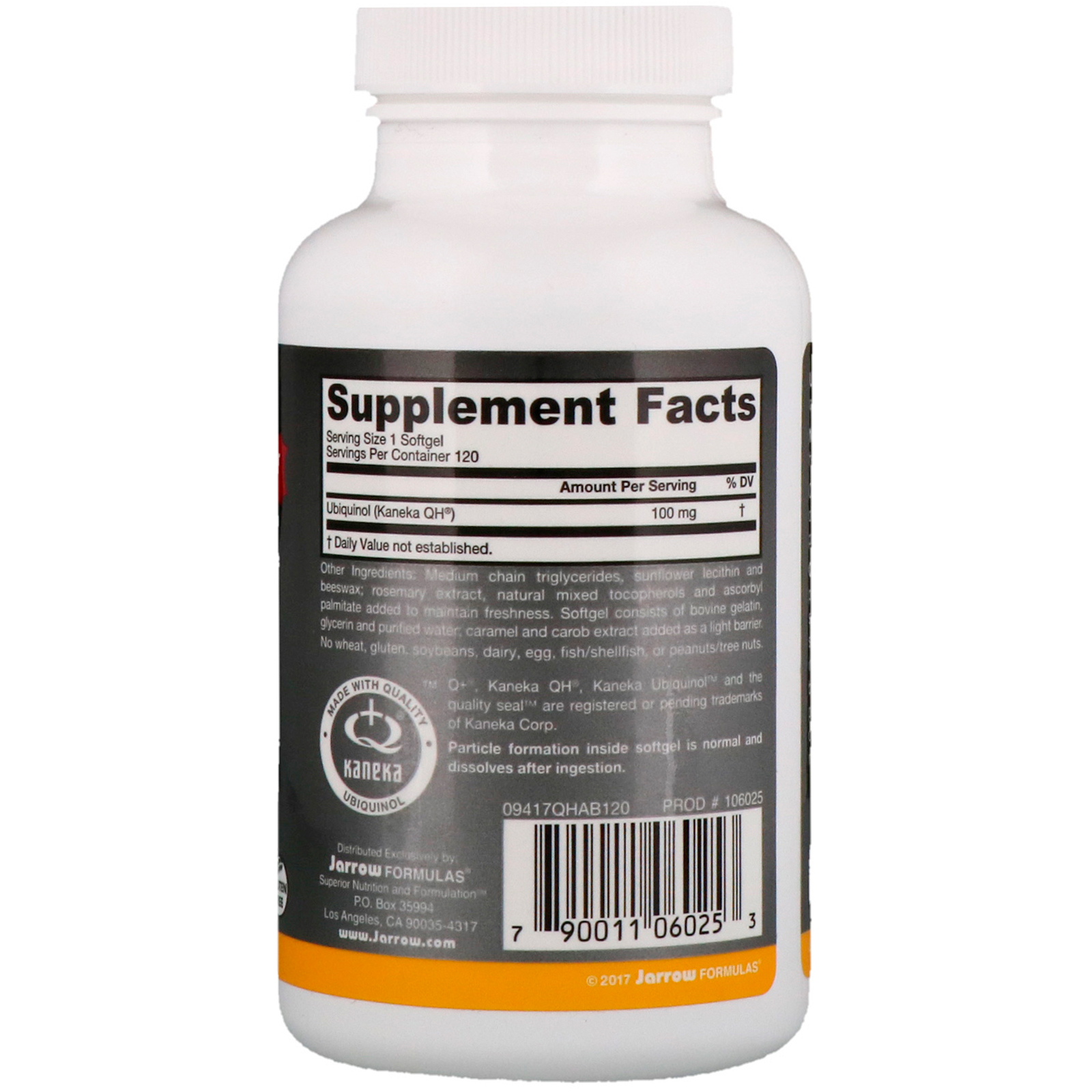 Jarrow Formulas, Ubiquinol, QH-Absorb, 100 mg, 120 Cápsulas Softgel - Imagem 2