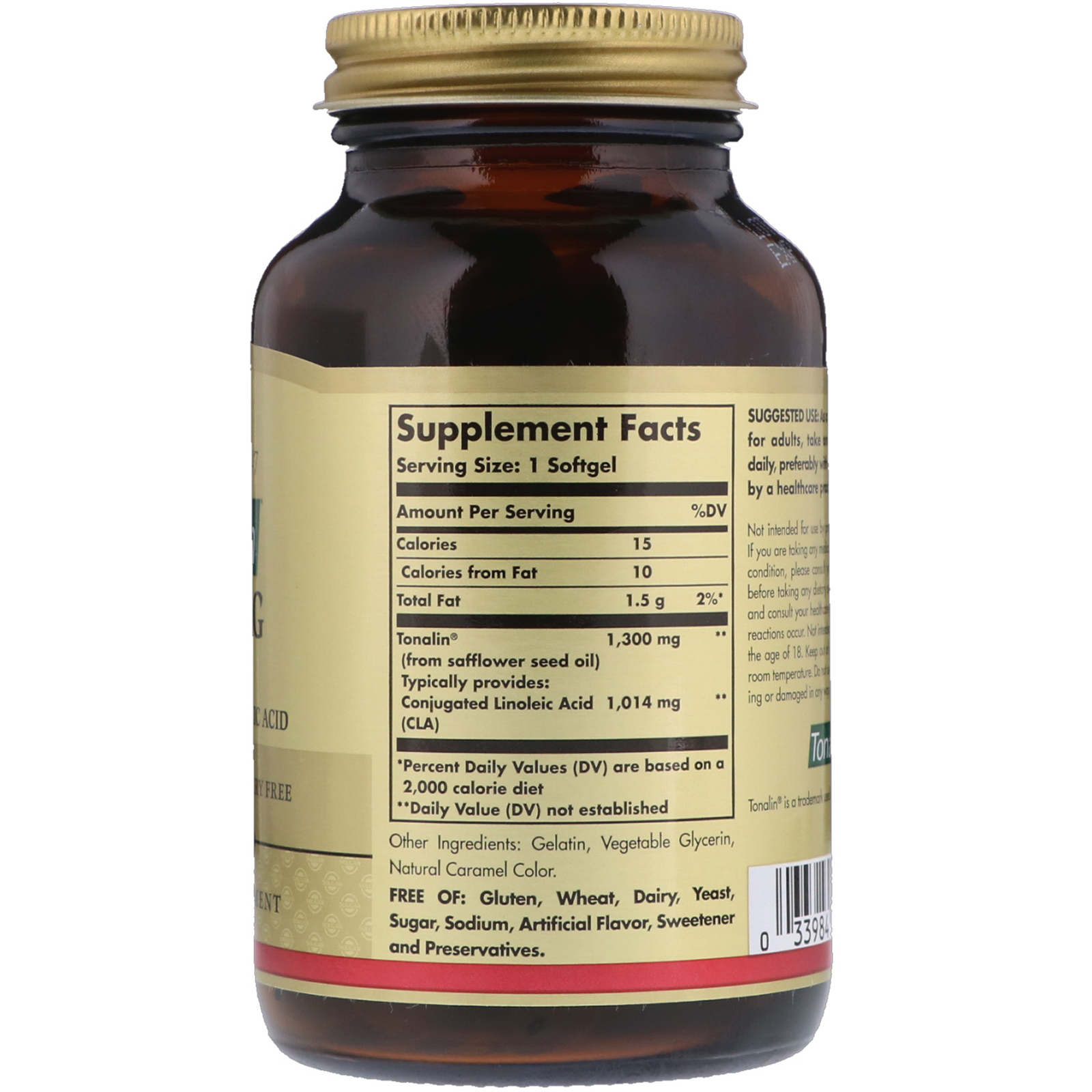 Solgar, Tonalin CLA, 1.300 mg, 60 Softgels - Imagem 2