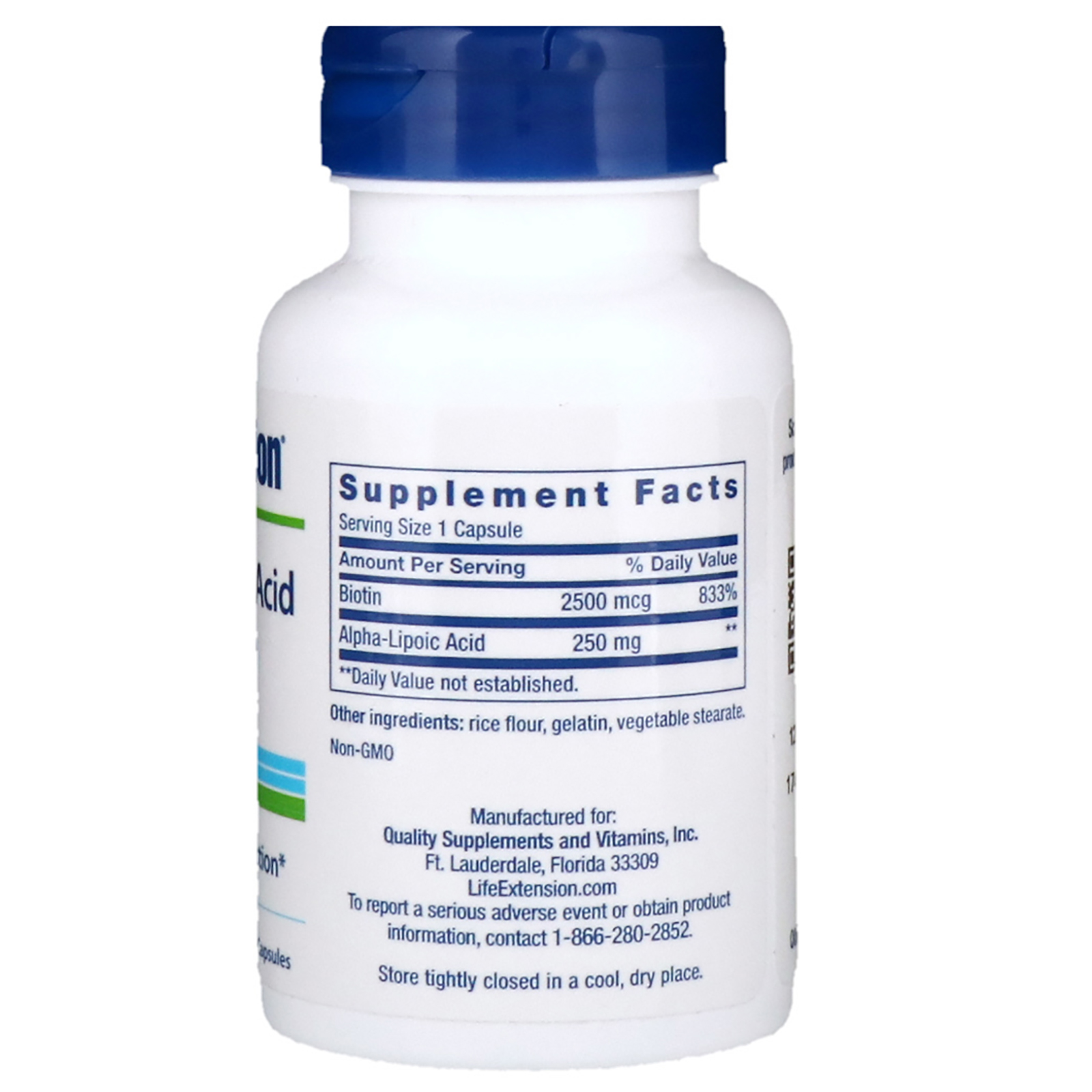 Life Extension, Alpha-Lipoic Acid with Biotin, 60 Capsules - Imagem 2