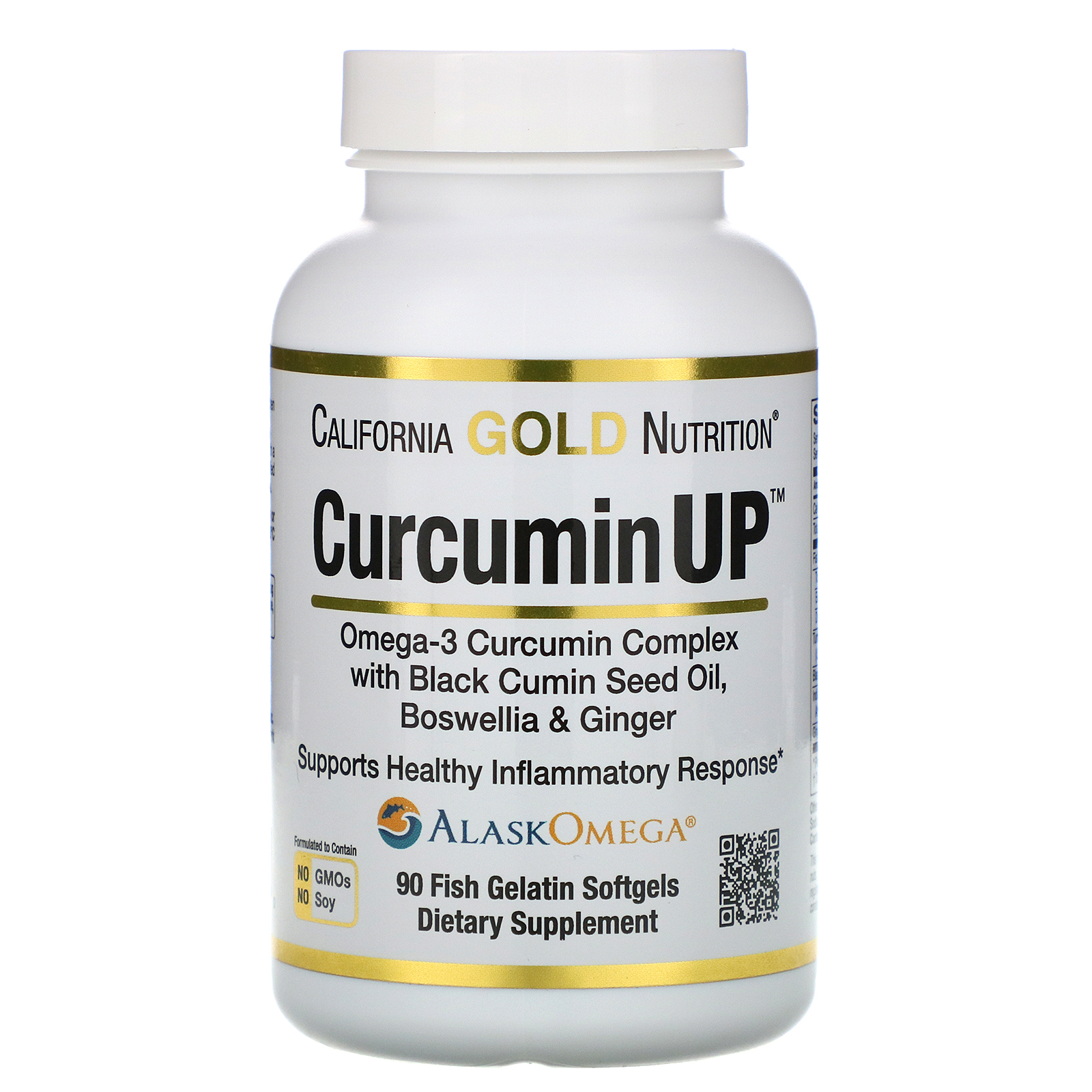 California Gold Nutrition, CurcuminUP, Complexo Ômega 3 de Curcumina, Apoio Contra a Inflamação, 90 Cápsulas Gelatinosas de Peixe