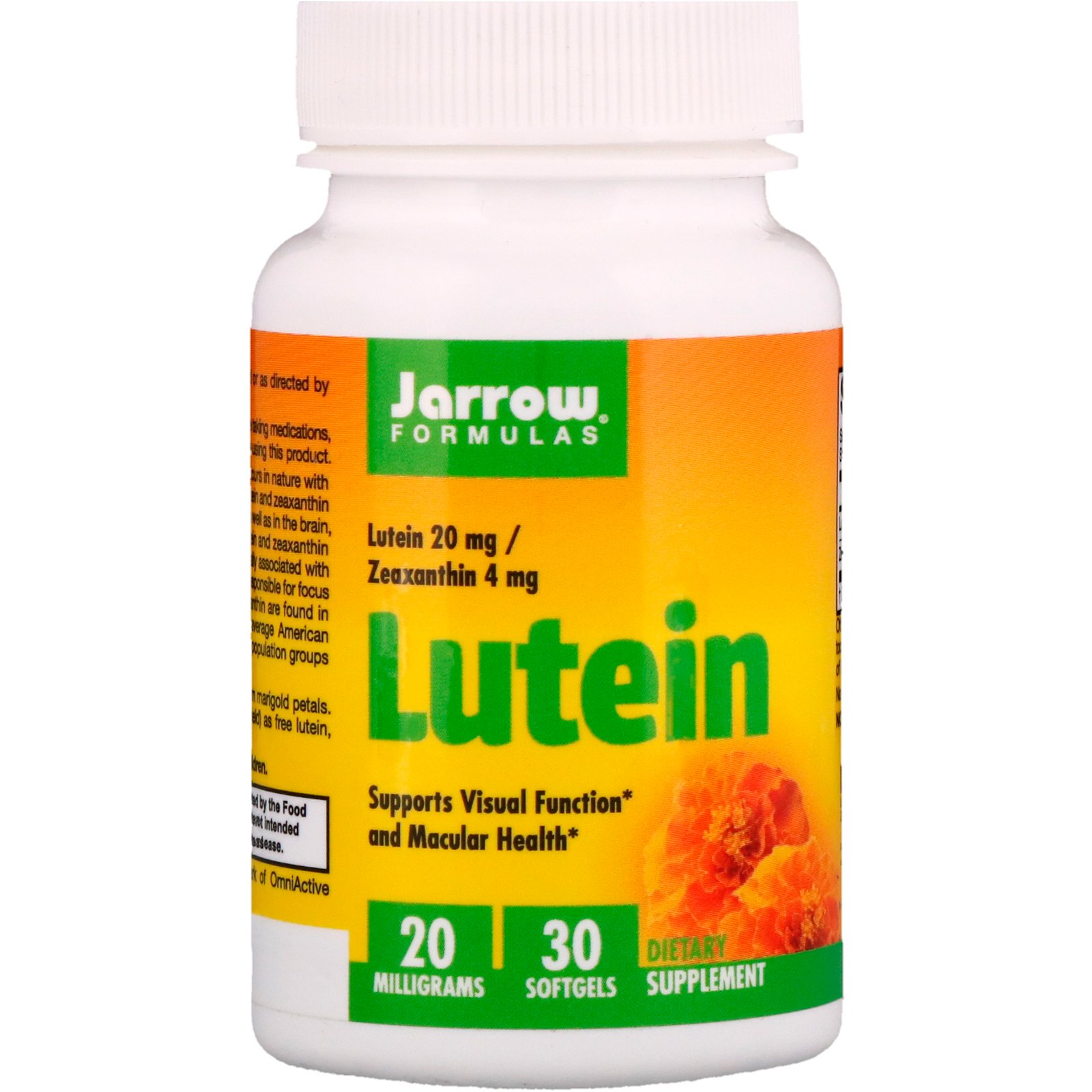 Jarrow Formulas, Luteína, 20 mg, 30 Cápsula Gelatinosas