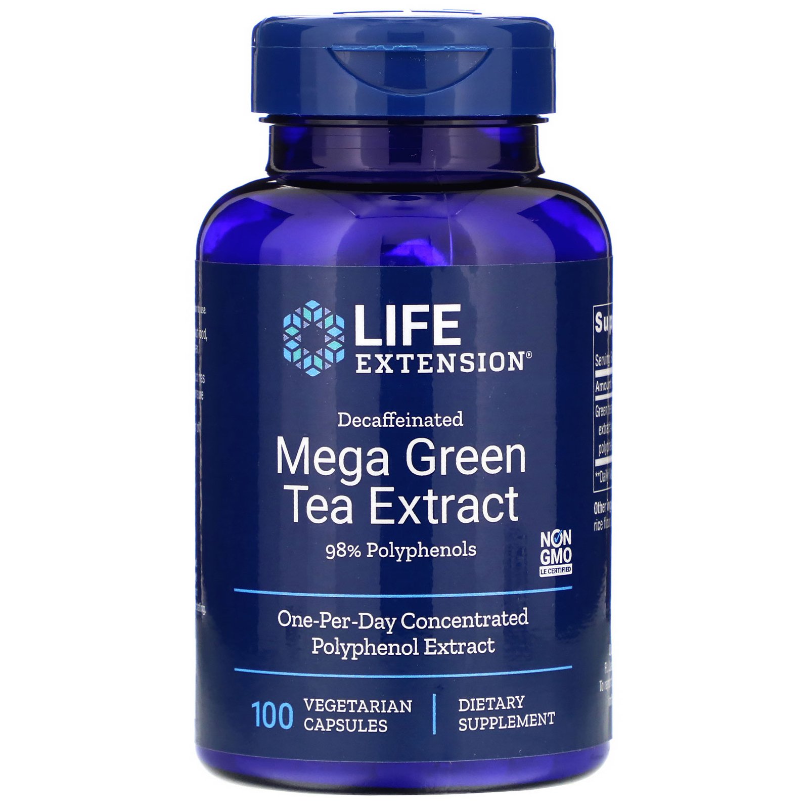 Life Extension, Mega Extrato de Chá Verde, Descafeinado, 100 Cápsulas Vegetarianas