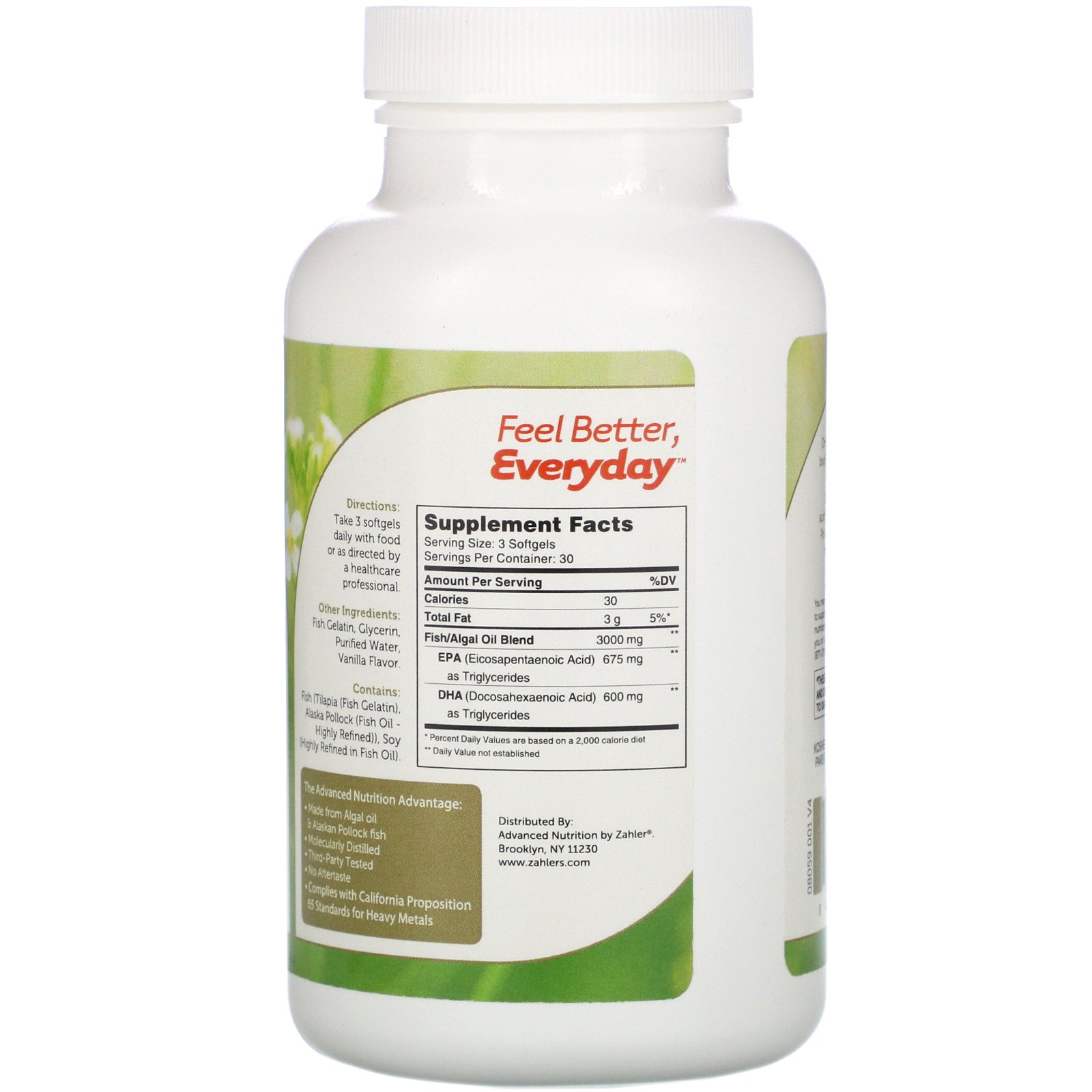 Zahler, Omega 3 Platinum, Advanced Omega 3 Fish Oil, 3,000 mg, 90 Softgels - Imagem 2