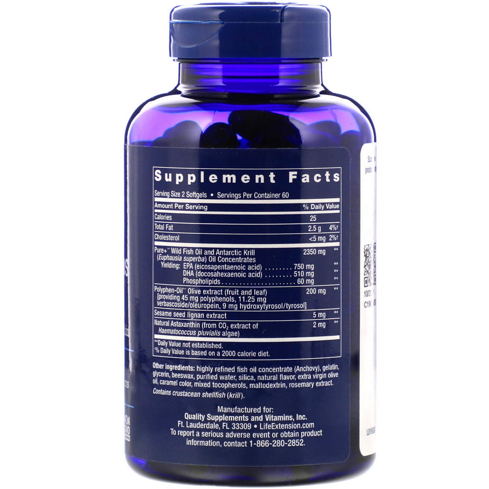 Life Extension, Omega Foundations, Super Omega-3 Plus, 120 Softgels - Imagem 2