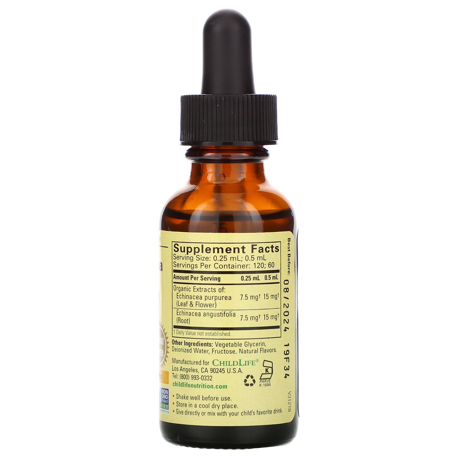 ChildLife, Essenciais, Equinácea, Sabor Natural de Laranja, 29,6 ml (1 fl oz) - Imagem 2