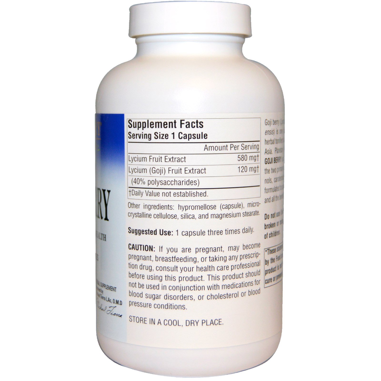Planetary Herbals, Goji Berry de Amplo Espectro, 700 mg, 180 Cápsulas - Imagem 2