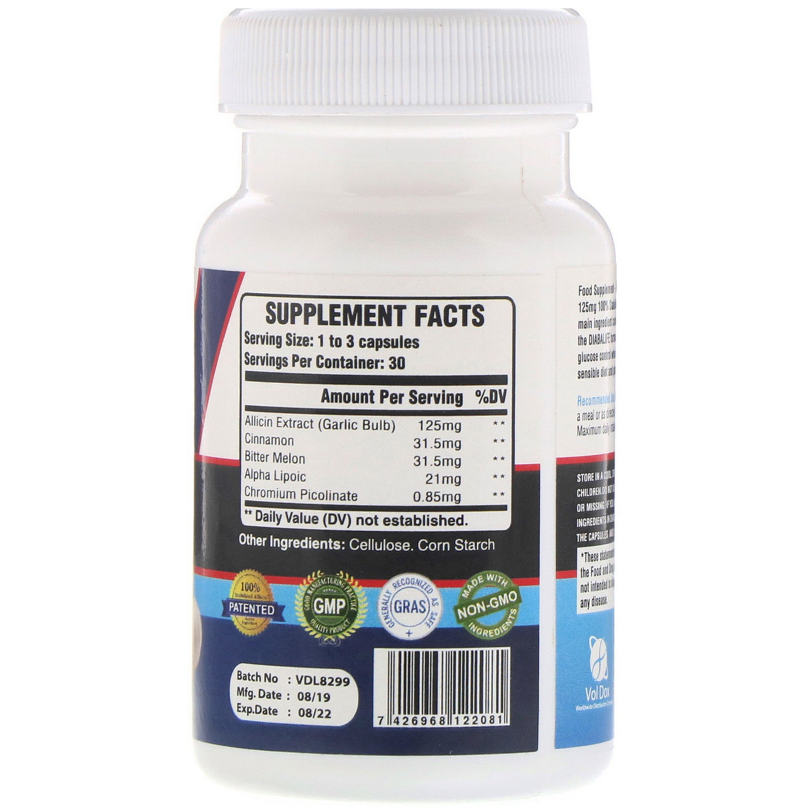 Allimax, Diabalife, Alicina, 500 mg, 30 Cápsulas Vegetarianas - Imagem 2