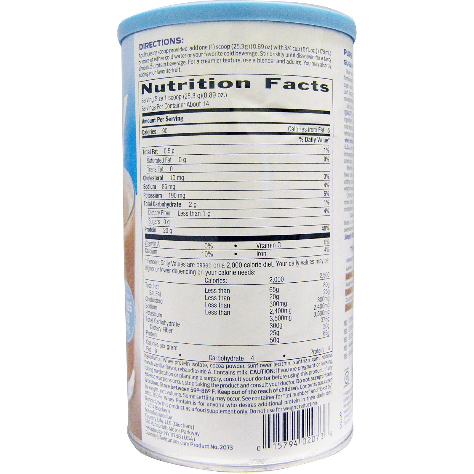 Biochem, 100% Whey Protein, Sugar Free, Chocolate, 12.5 oz (355 g) - Imagem 2