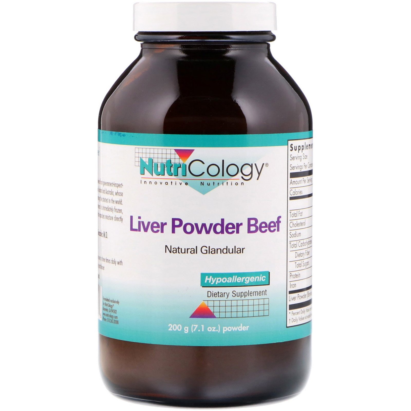 Nutricology, Bife Orgânico Fígado, 200 g Pó