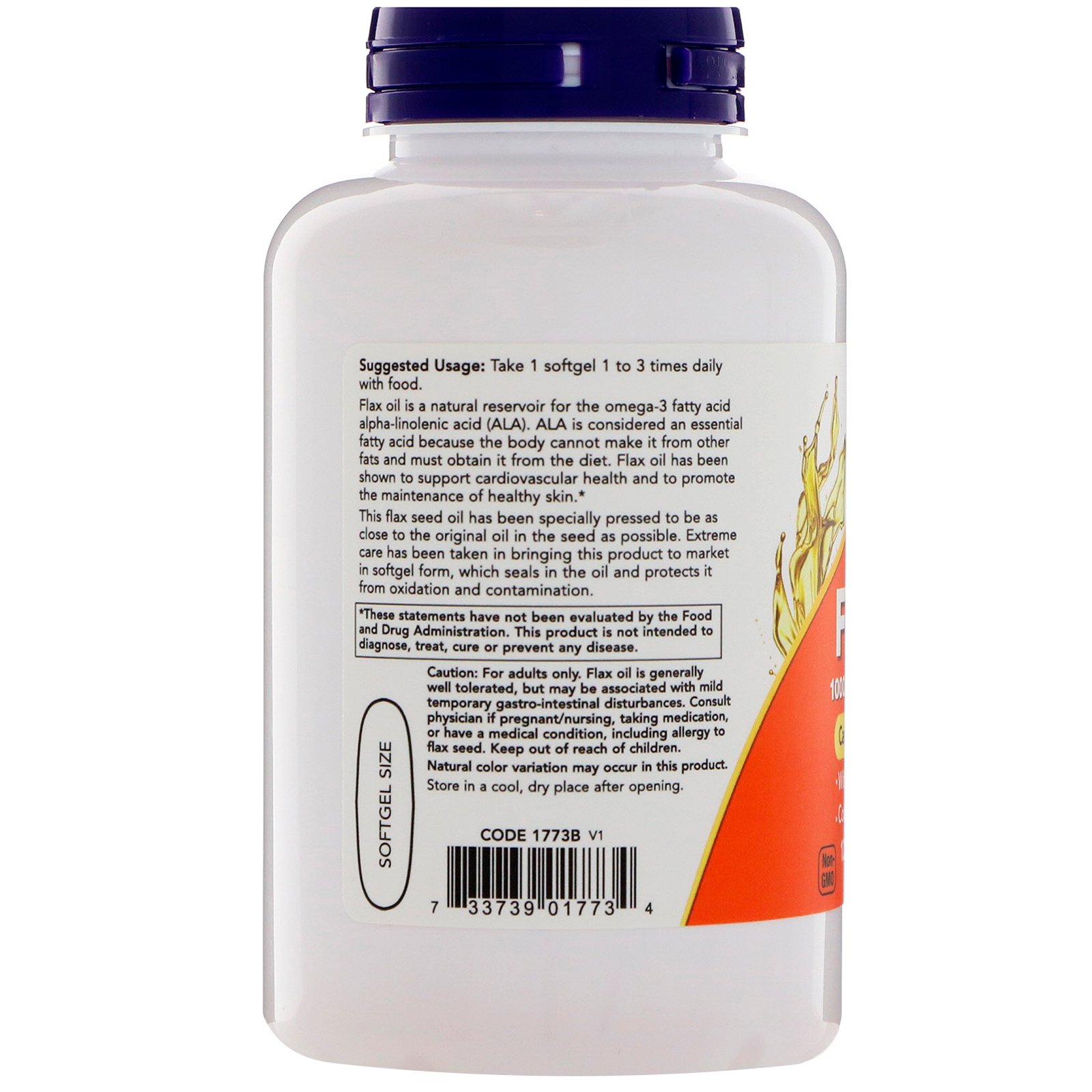 Now Foods, Óleo de Linhaça, 1.000 mg, 120 Cápsulas Vegetarianas - Imagem 3