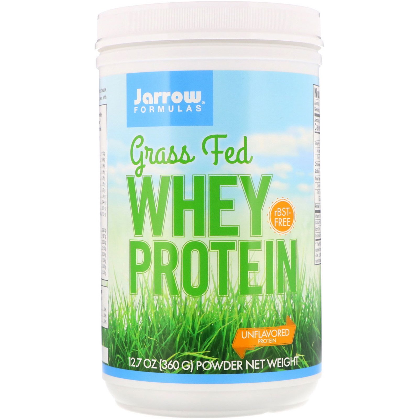 Jarrow Formulas, Proteína de Whey de Gado Alimentado com Grama, Sem Sabor, 12,7 oz. (360 g.)