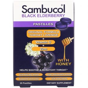 Comprar sambucol, pastilhas de sabugueiro pretas com mel, 20 pastilhas preço no brasil alho ervas suplemento importado loja 65 online promoção -