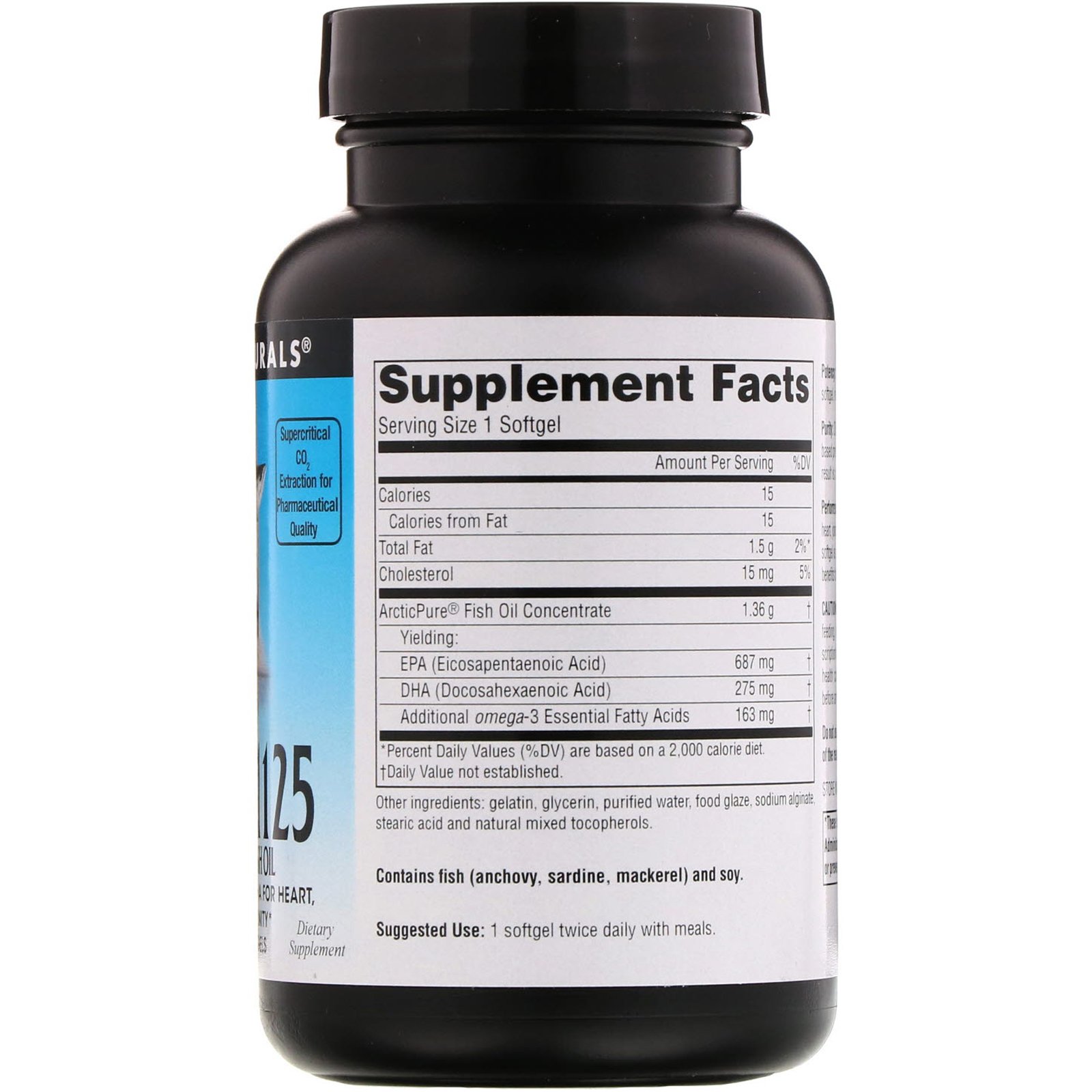 Source Naturals, Arctic Pure, Óleo de Peixe com Camada Entérica Omega-3 1125, 1,125 mg, 60 Softgels - Imagem 2