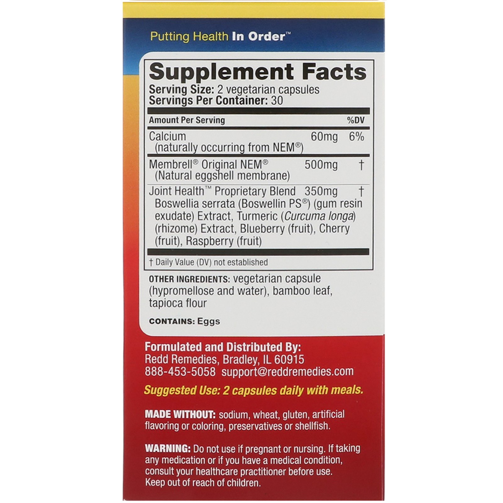 Redd Remedies, Joint Health Advanced (saúde das articulações), 60 cápsulas vegetarianas - Imagem 2