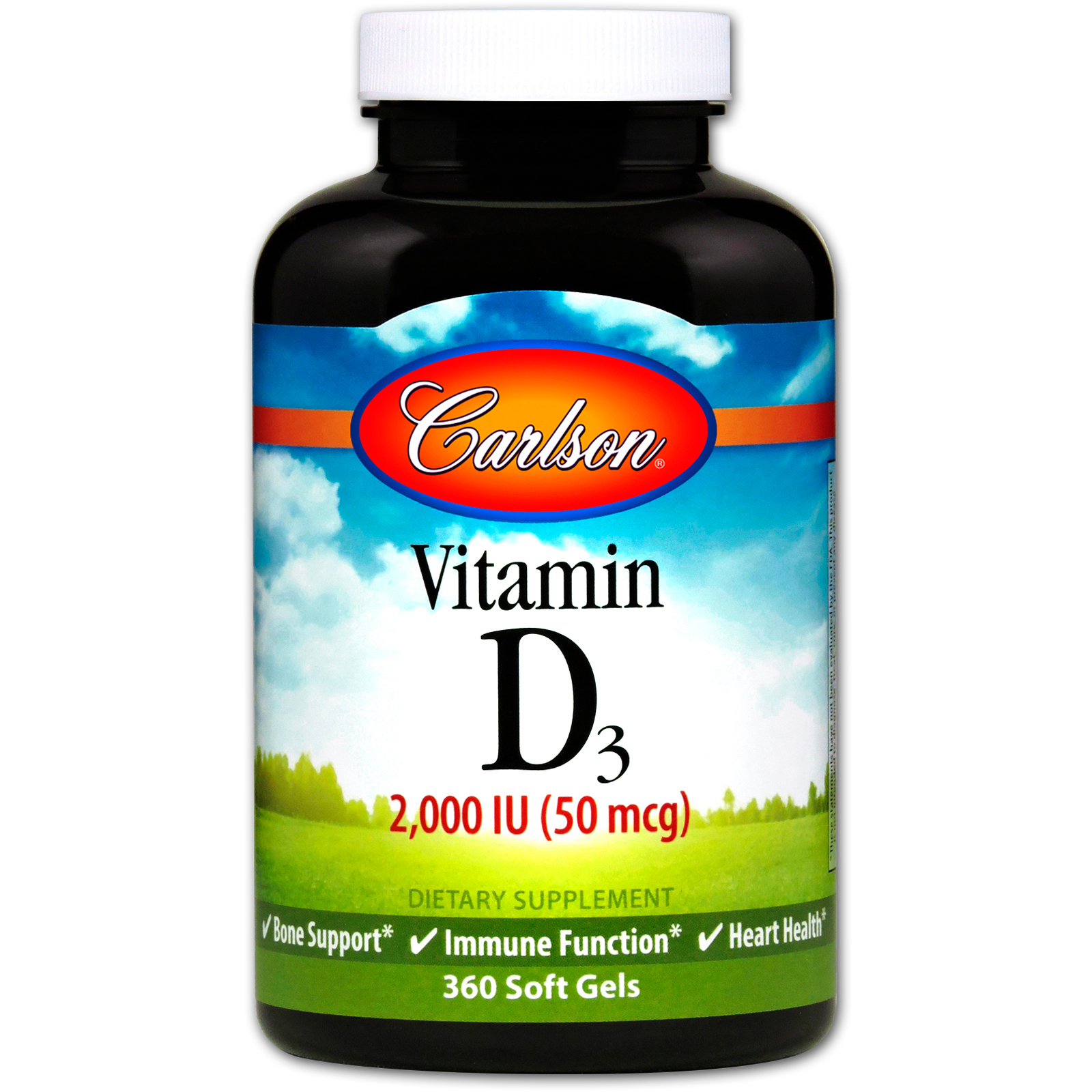 Carlson Labs, Vitamina D3, 2.000 UI (50 mcg), 360 Cápsulas Gelatinosas