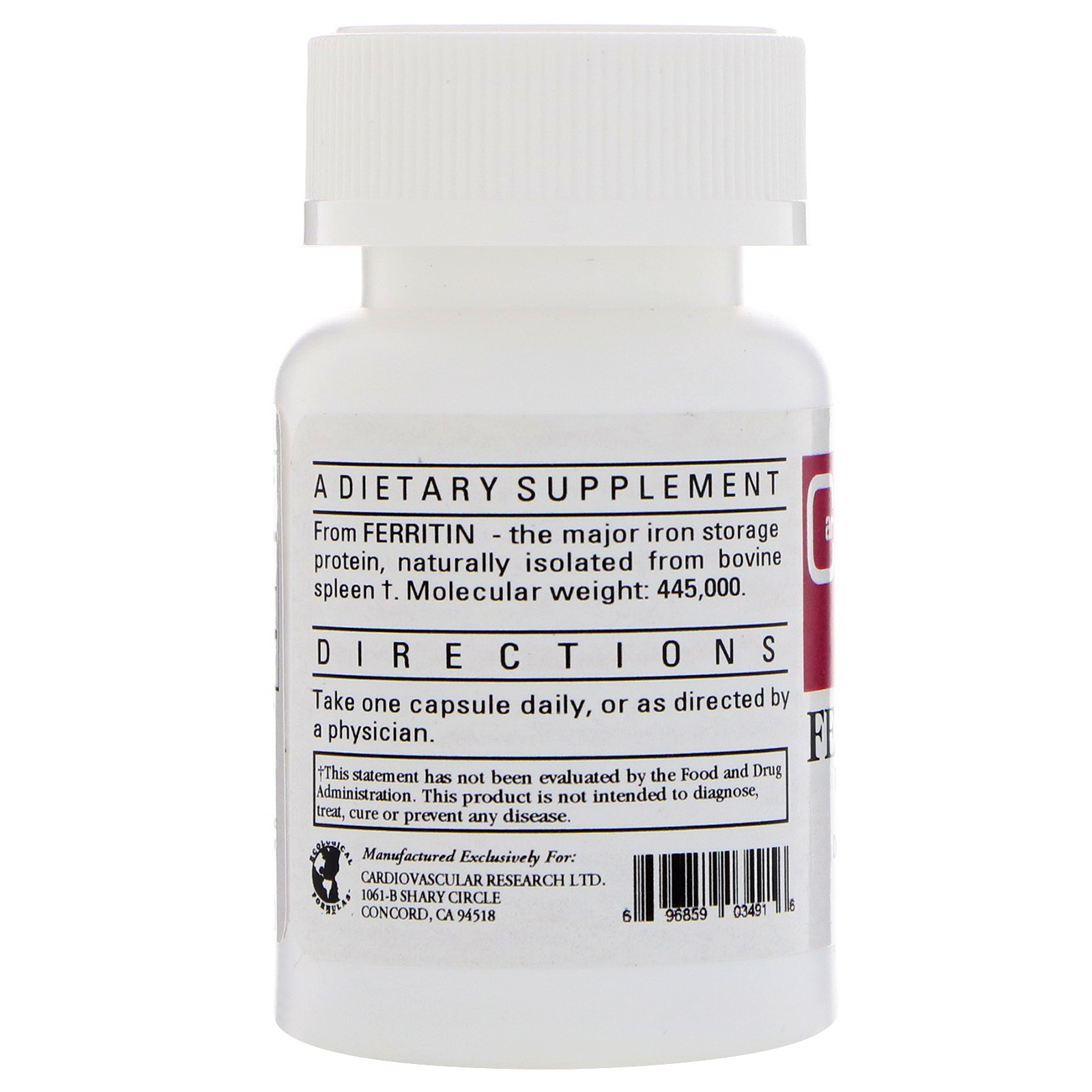Cardiovascular Research, Ferritina, 5 mg, 60 Cápsulas - Imagem 3