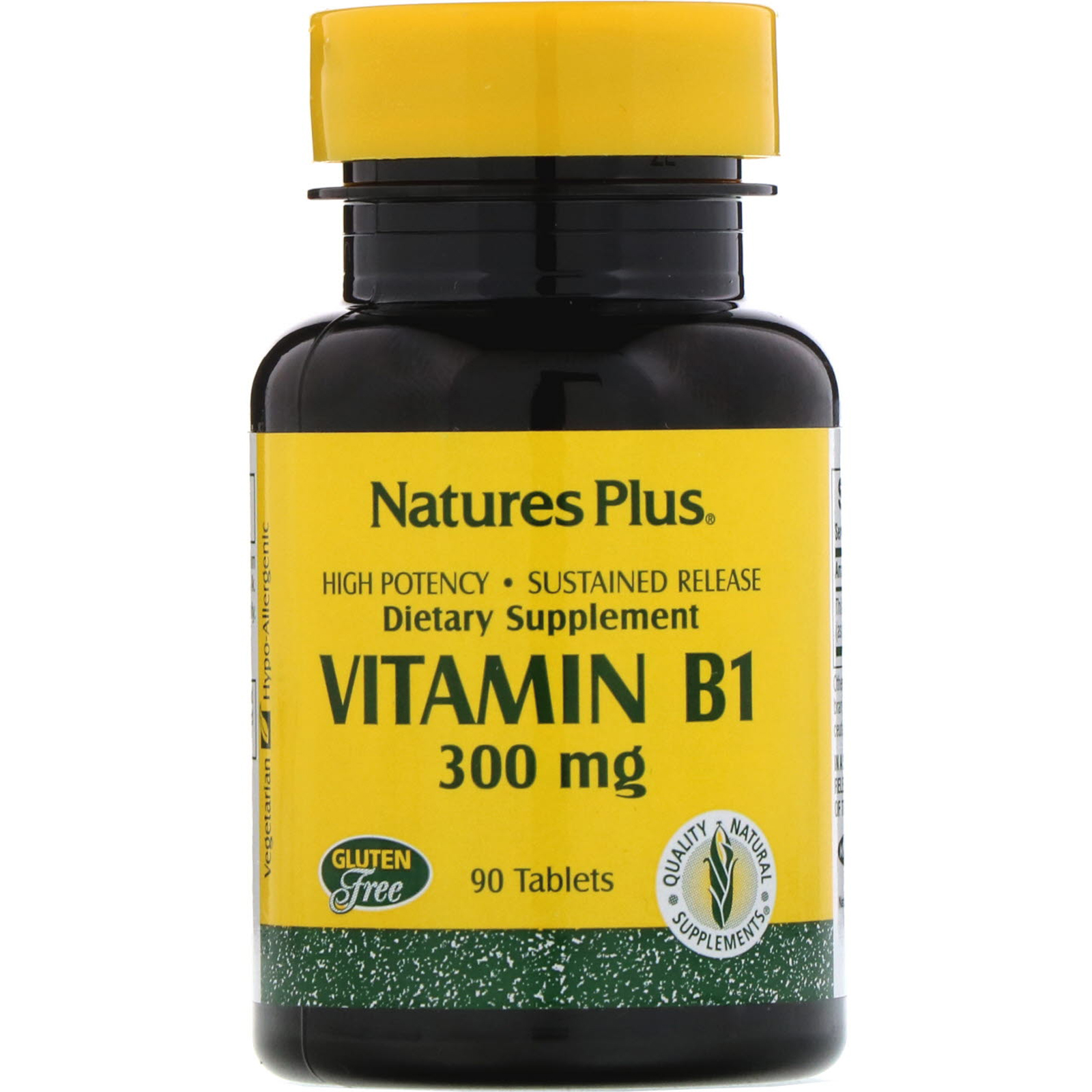 Nature's Plus, Vitamina B-1, 300 mg, 90 comprimidos