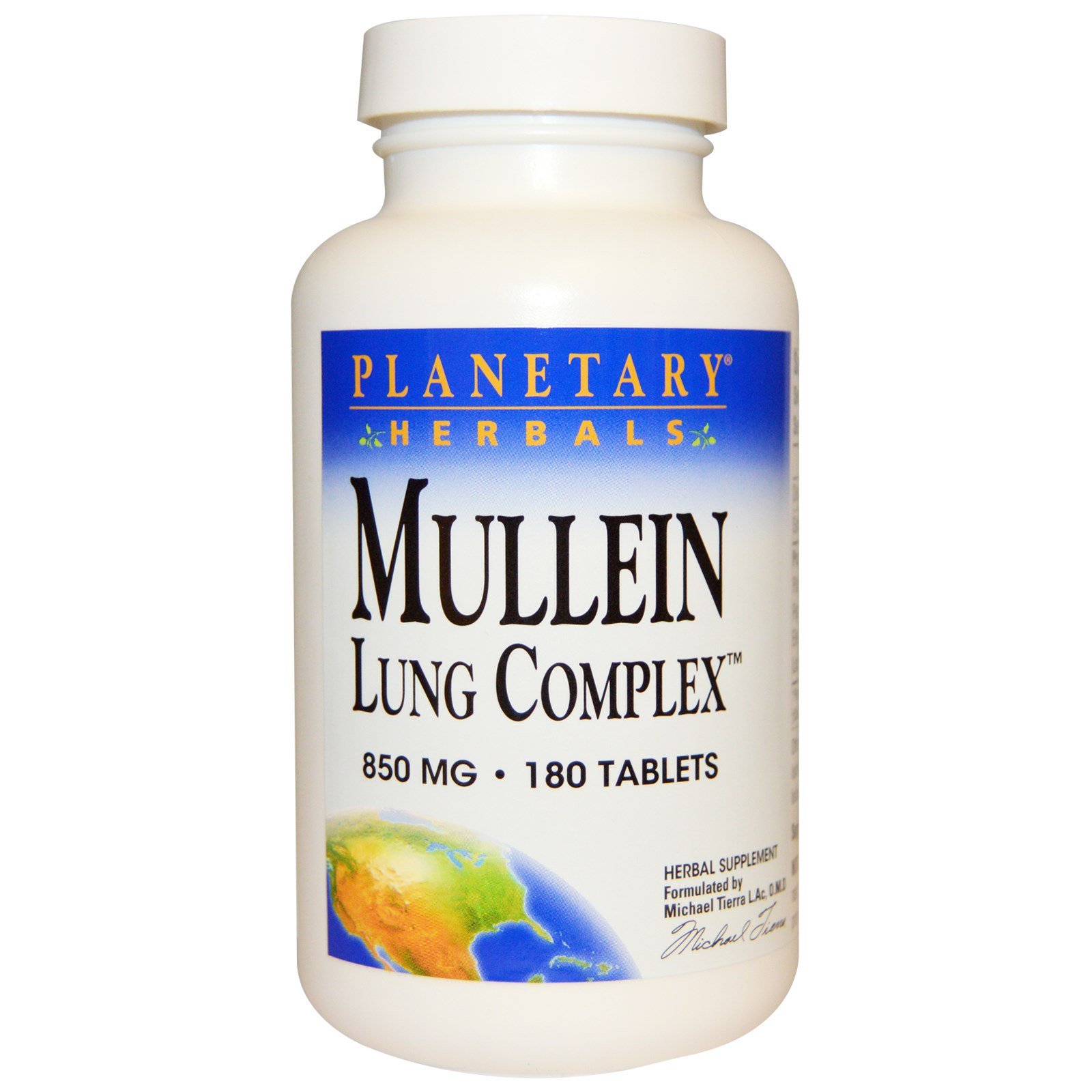 Planetary Herbals, Mullein Lung Complex, 850 mg, 180 tabletes