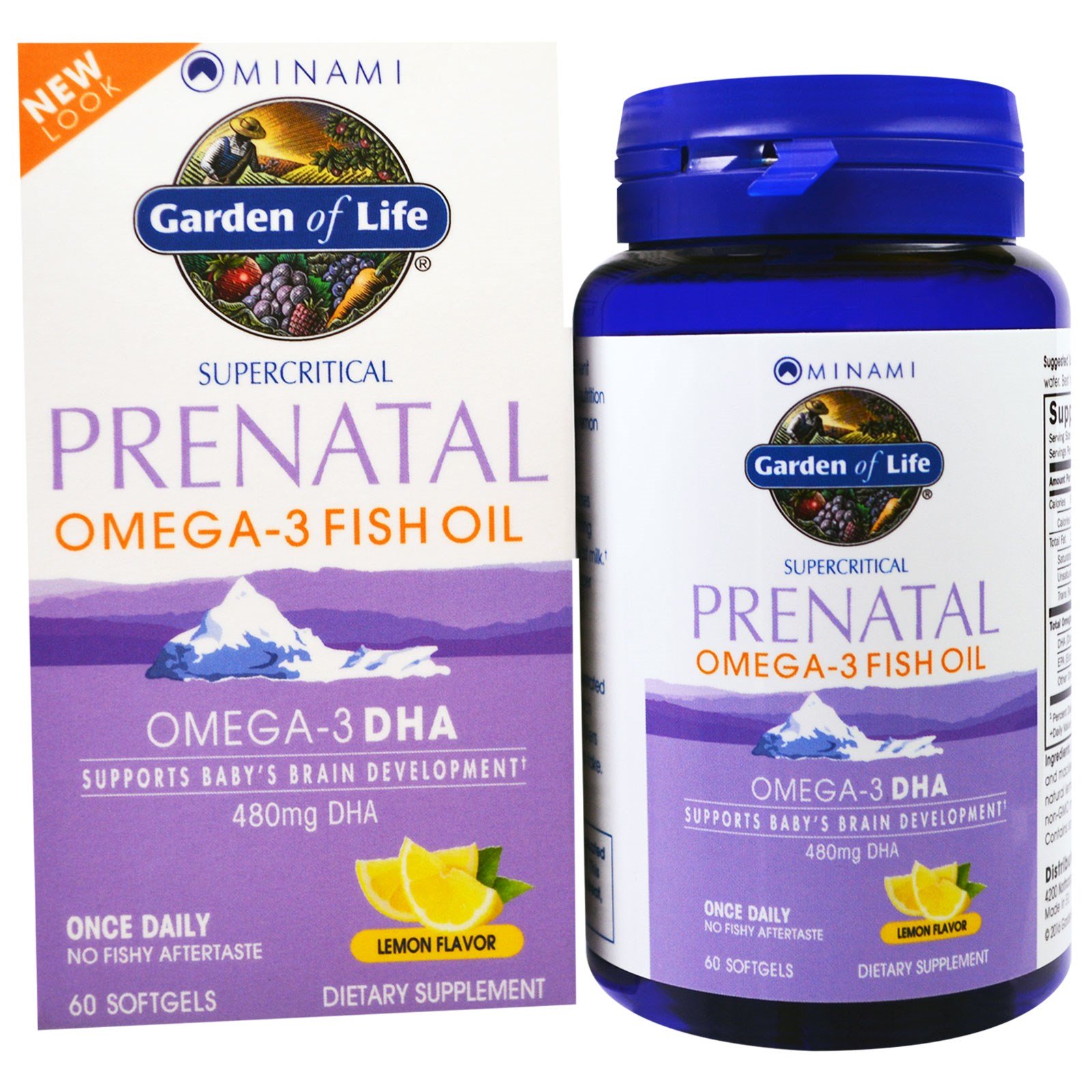 Minami Nutrition, Supercritical Prenatal, Óleo de Peixe Ômega-3, Sabor de Limão, 60 Cápsulas Softgel
