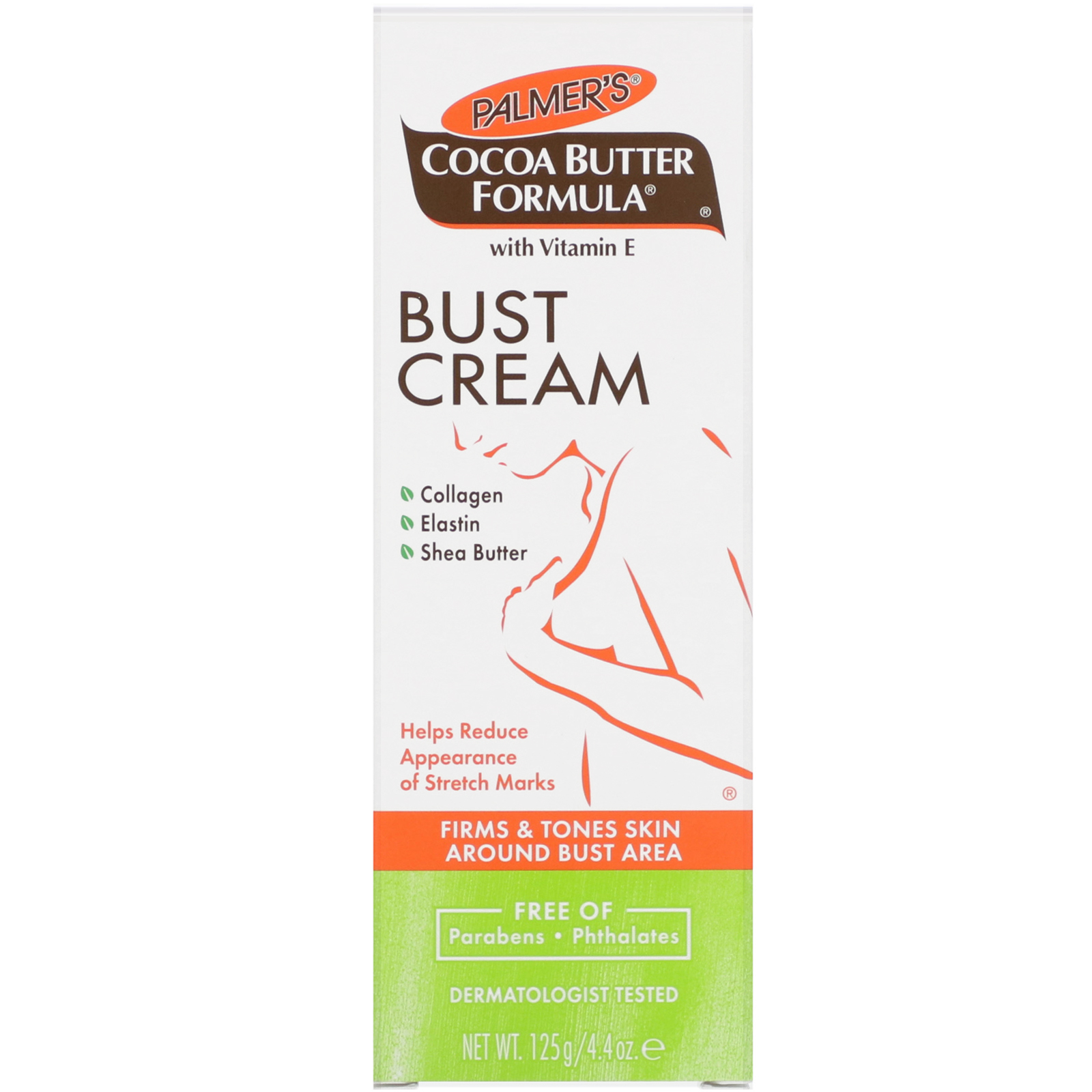 Palmer's, Fórmula de manteiga de Cacau, Creme de Busto com Bio C-Elaste, 4,4 oz (125 g) - Imagem 2