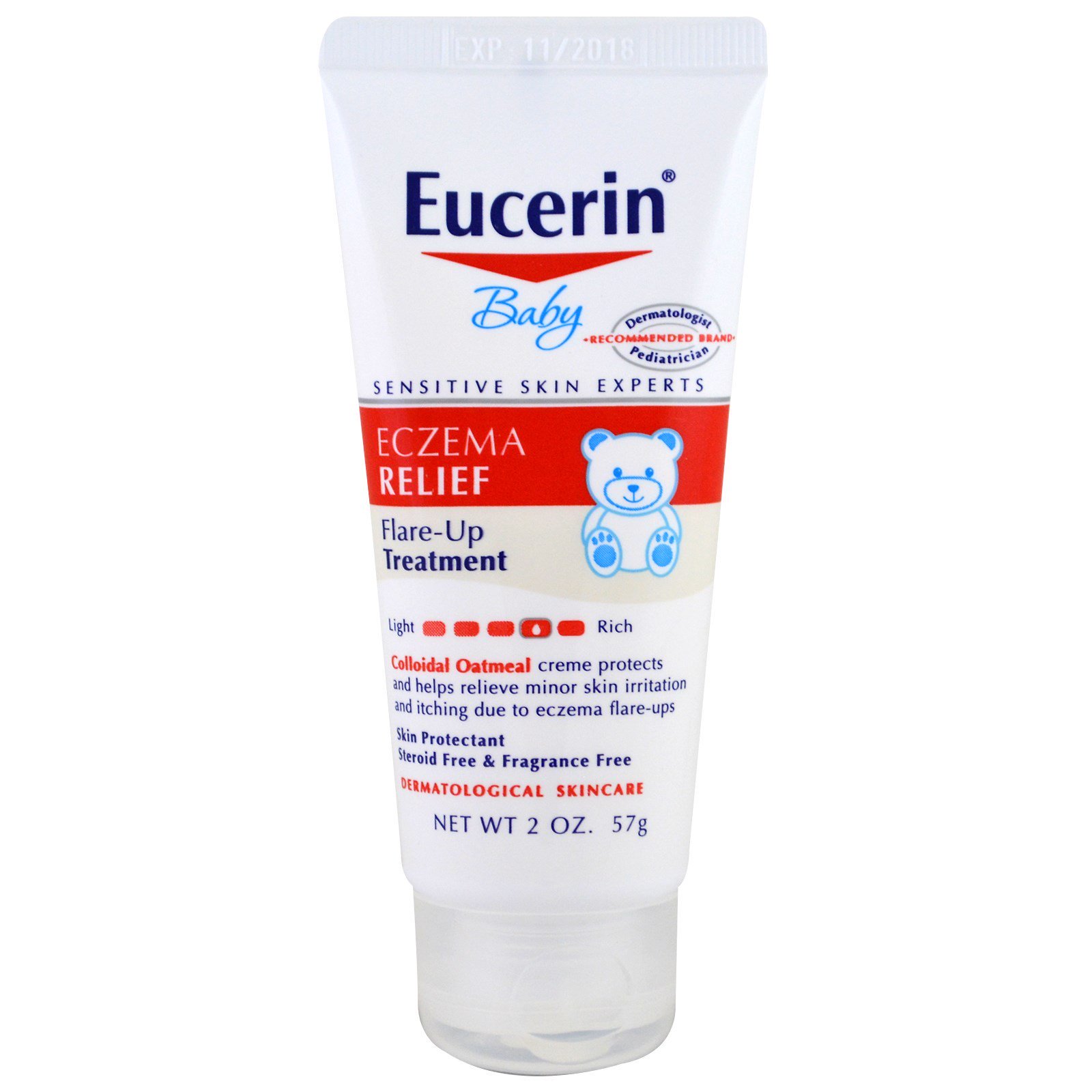 Eucerin, Para Bebês, Alívio para Eczema, Tratamento de Erupções, Sem Fragrância, 2 oz (57 g)