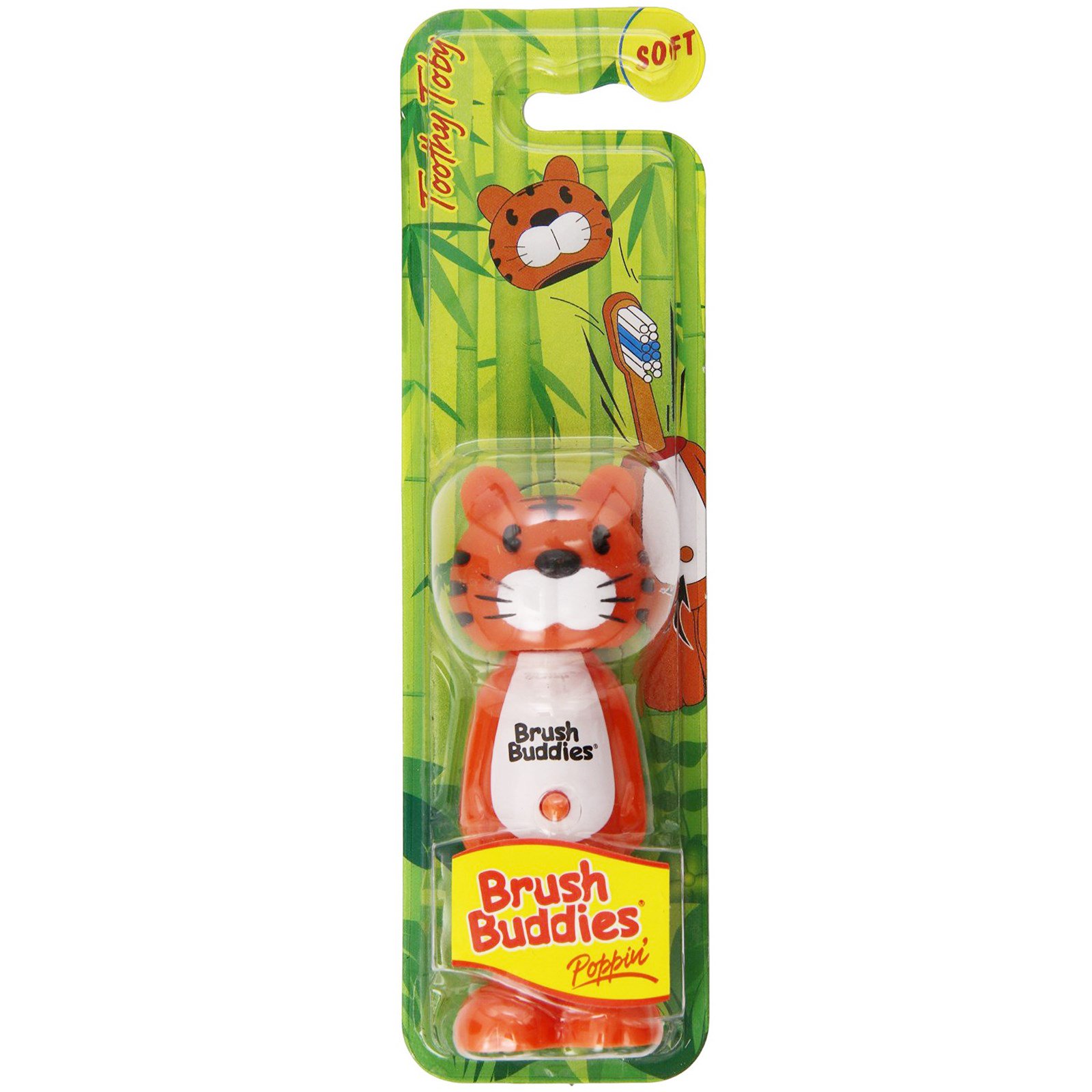 Brush Buddies, Com Tampinha, Tigre Tobias Dentuço, Macia, 1 Escova - Imagem 3