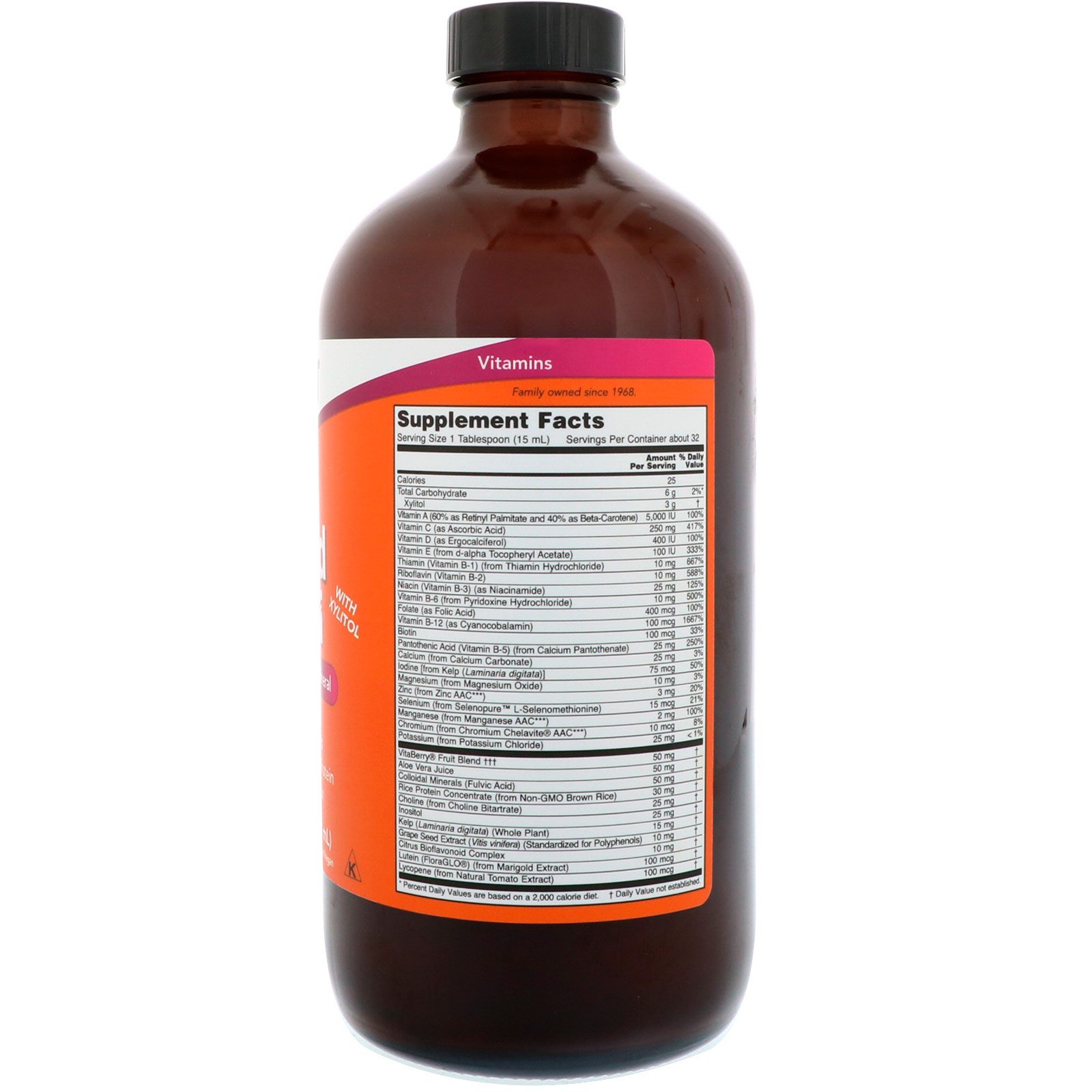 Now Foods, Liquid Multi, Sabor Laranja Tropical, 16 fl oz (473 ml) - Imagem 2