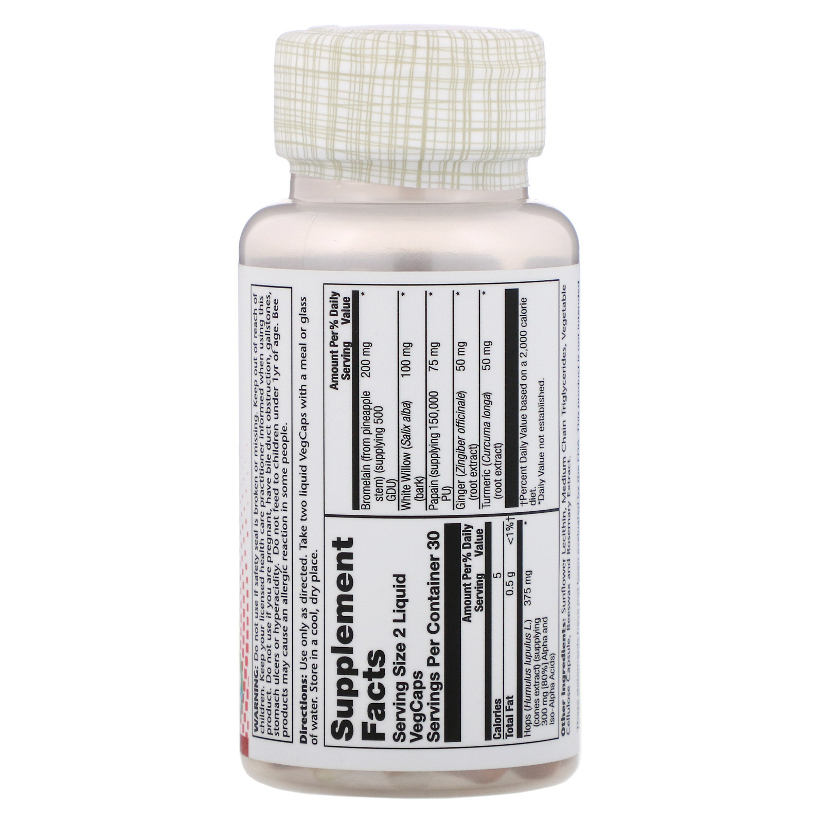 Solaray, Super IbuActin, Maximum Strength, 60 Liquid VegCaps - Imagem 2