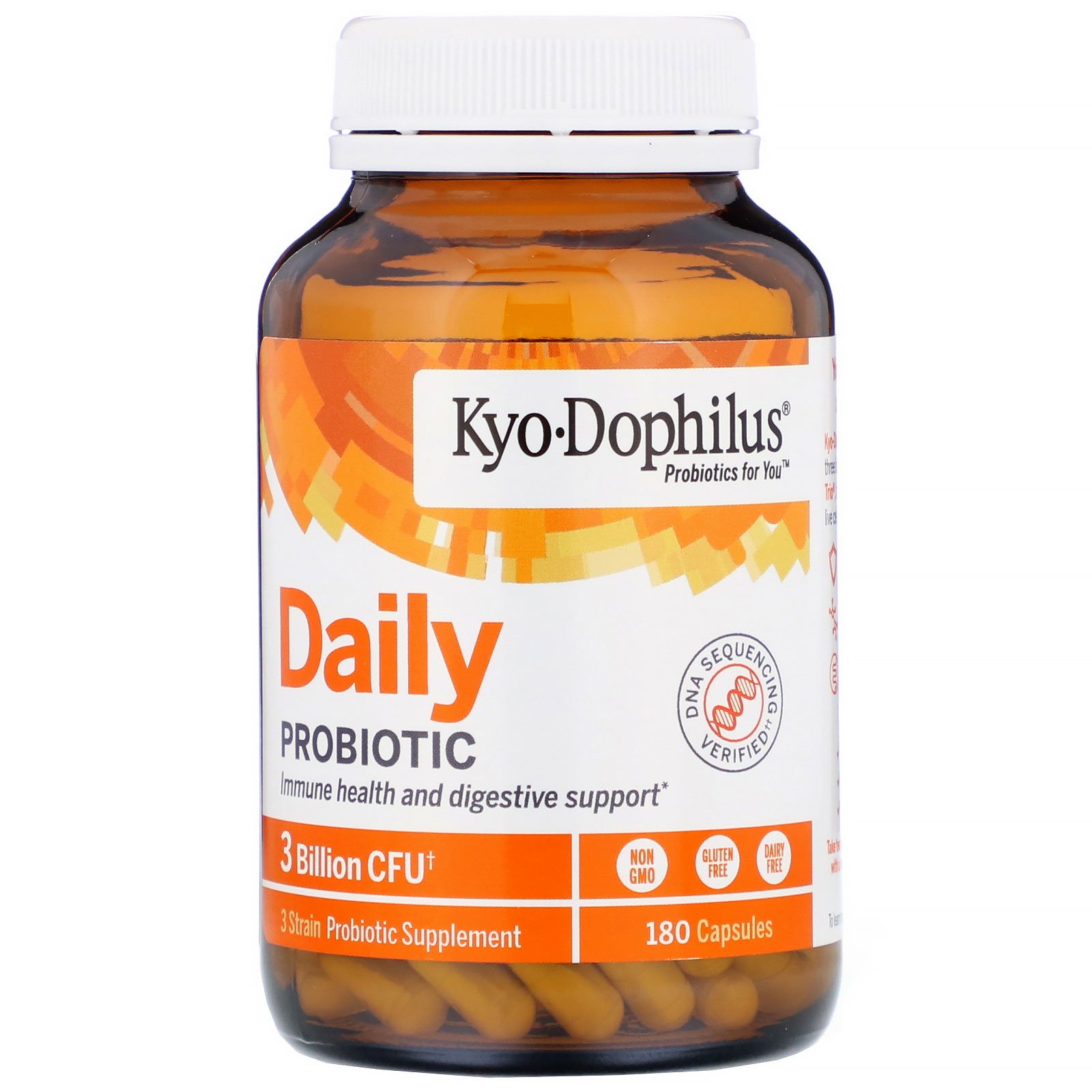 Kyolic, Kyo-Dophilus, Daily Probiotic, 180 Capsules - Imagem 3