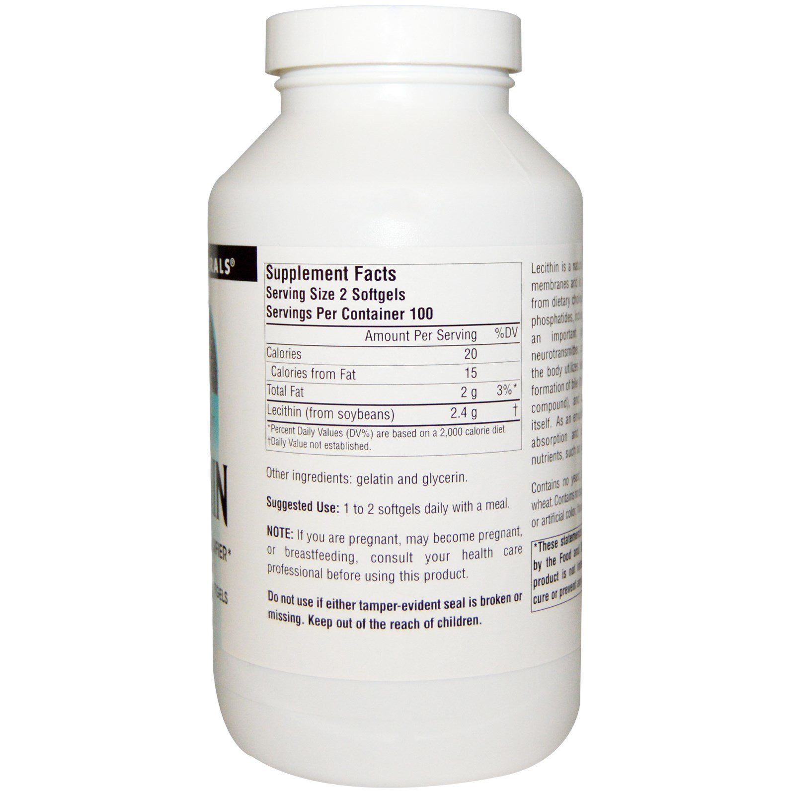Source Naturals, Lecitina, 1.200 mg, 200 Cápsula Gelatinosas - Imagem 2
